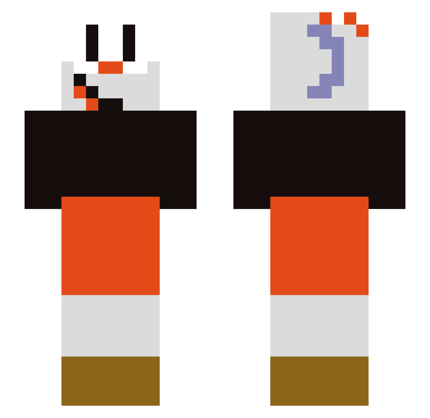 MegaShredderYT Minecraft skin, front and back view
