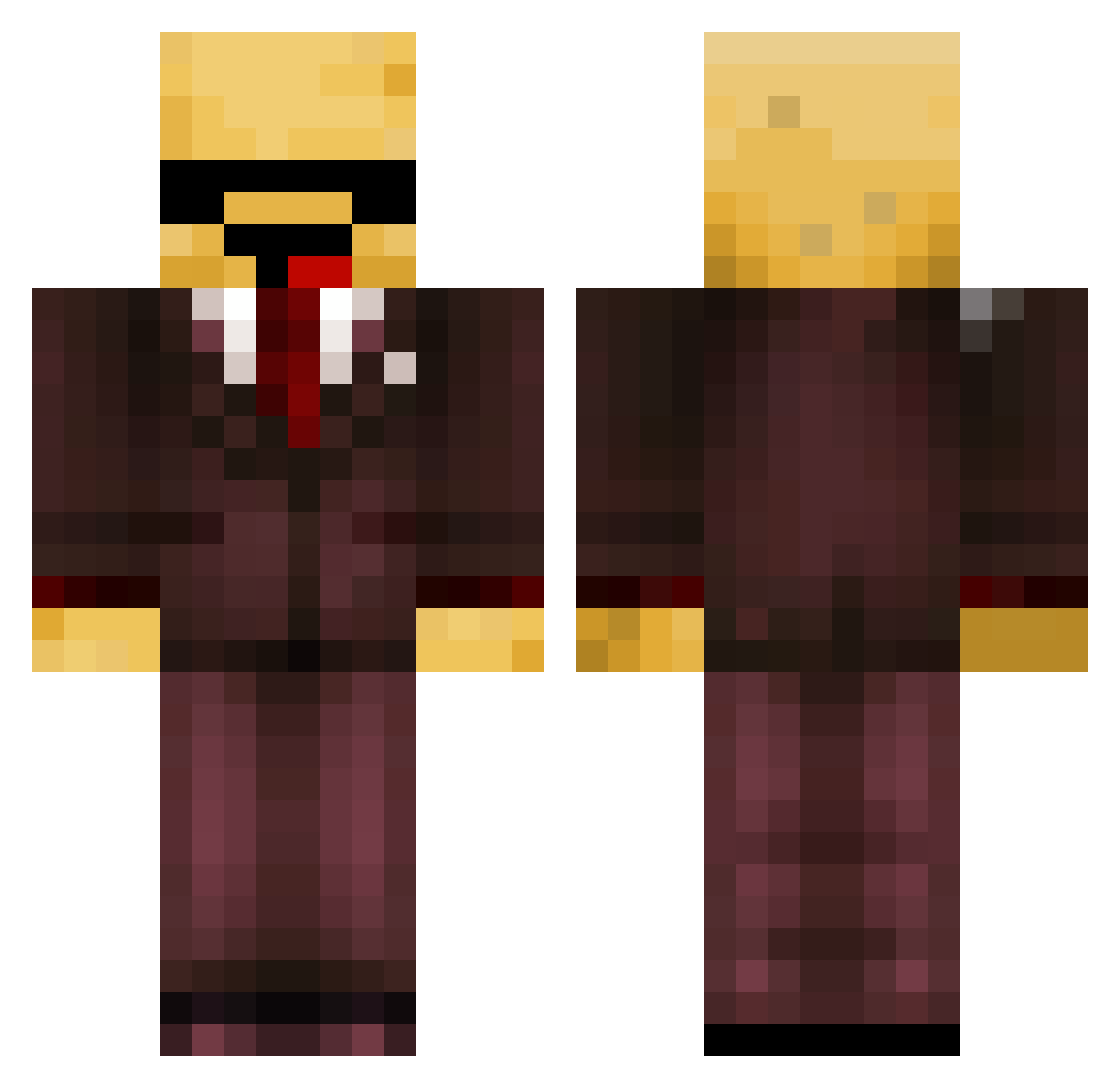 Voided_Fate Minecraft skin, front and back view