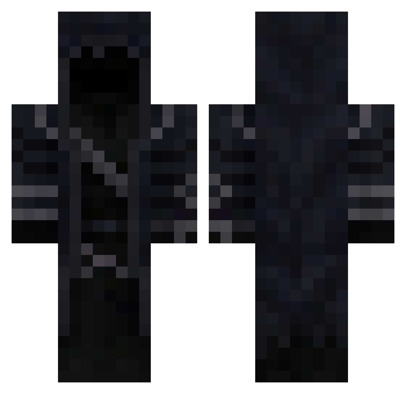KiroshiRT Minecraft skin, front and back view