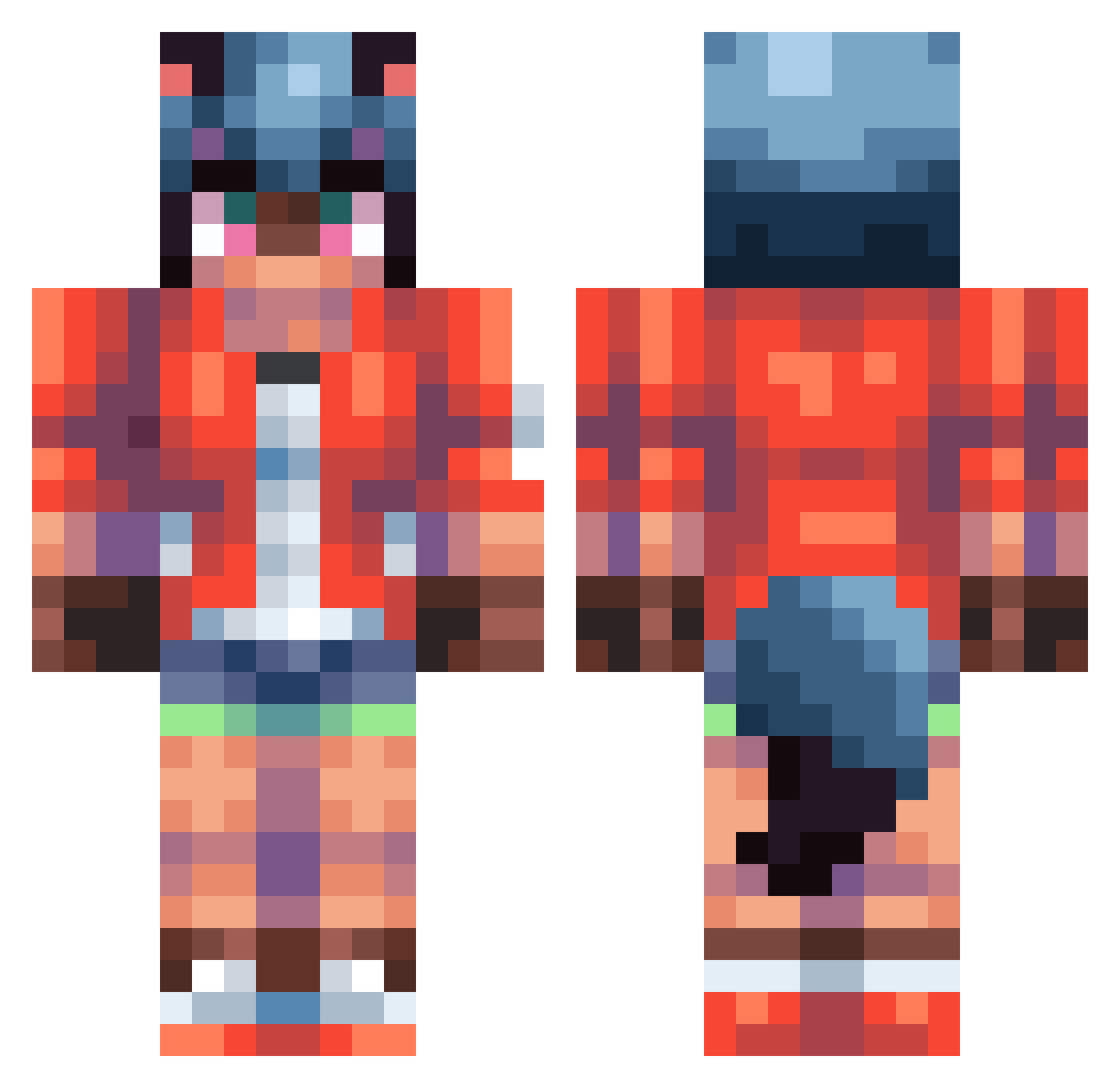 Ragex211 Minecraft skin, front and back view