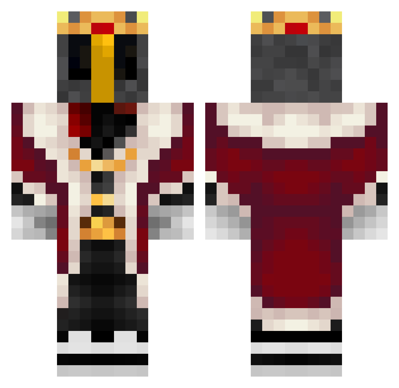 theoneandonlyHT Minecraft skin, front and back view