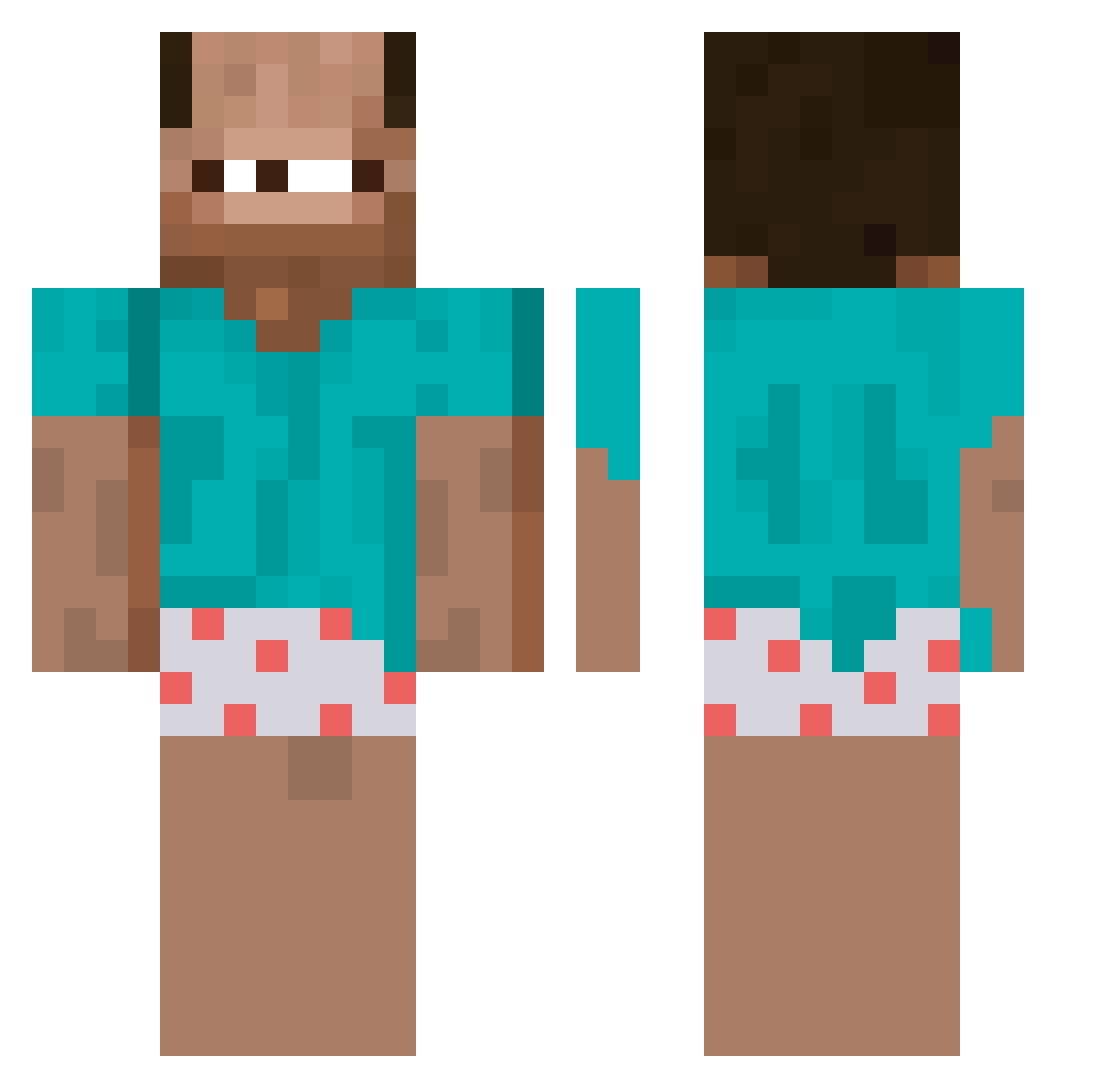 Quitttung Minecraft skin, front and back view