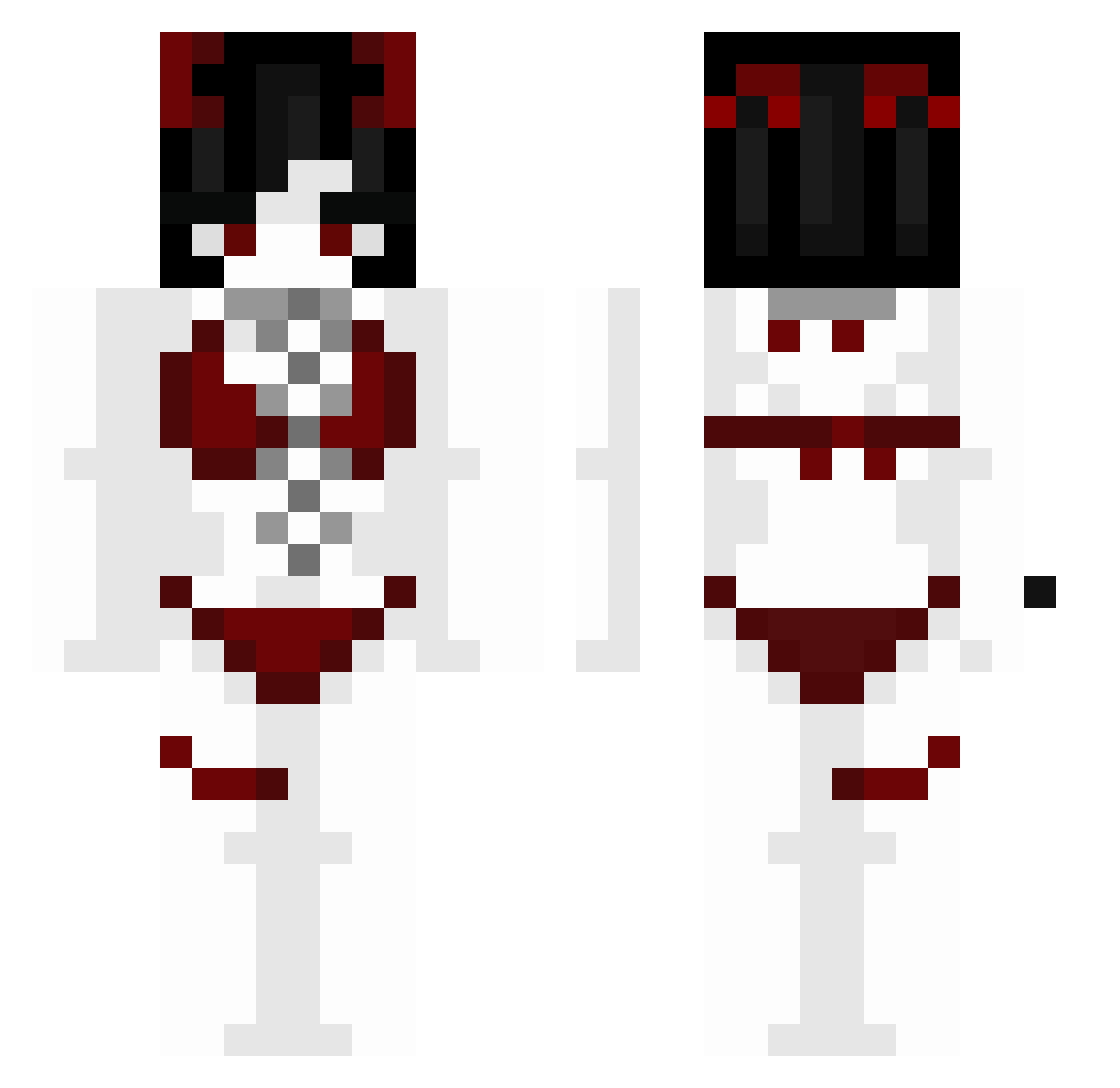 Weasleez Minecraft skin, front and back view