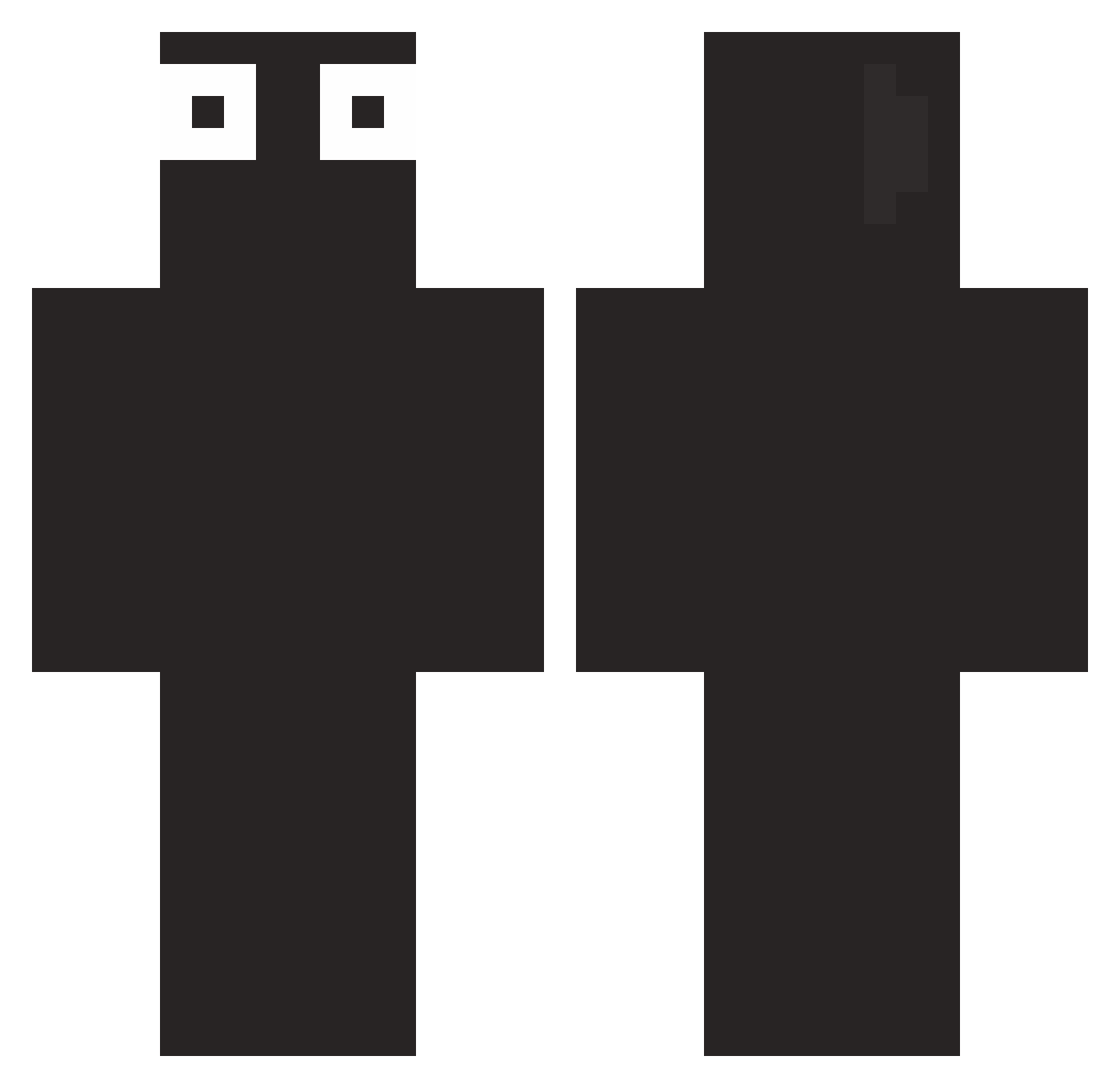 Tandemgold Minecraft skin, front and back view