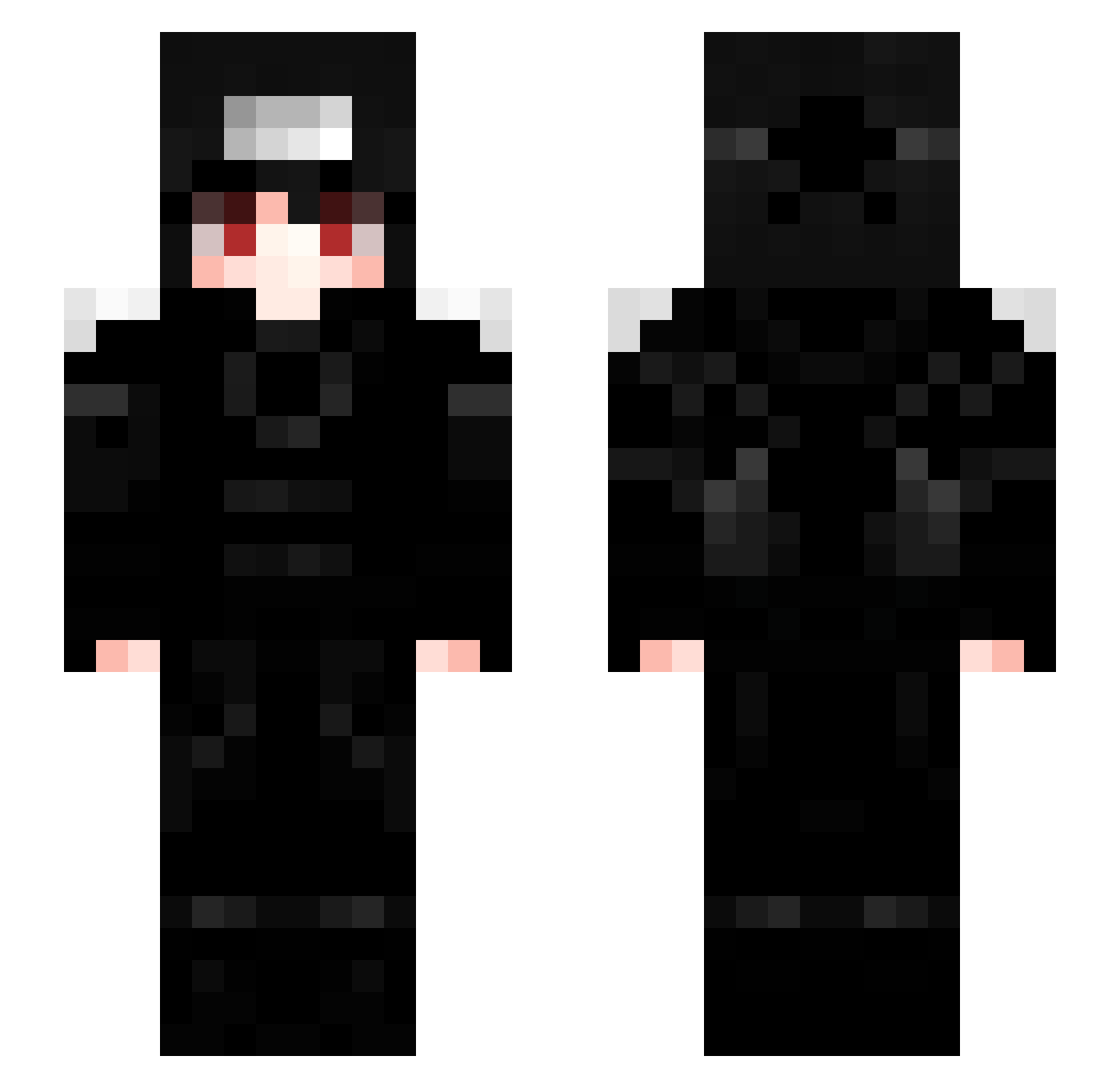 SaintExo Minecraft skin, front and back view