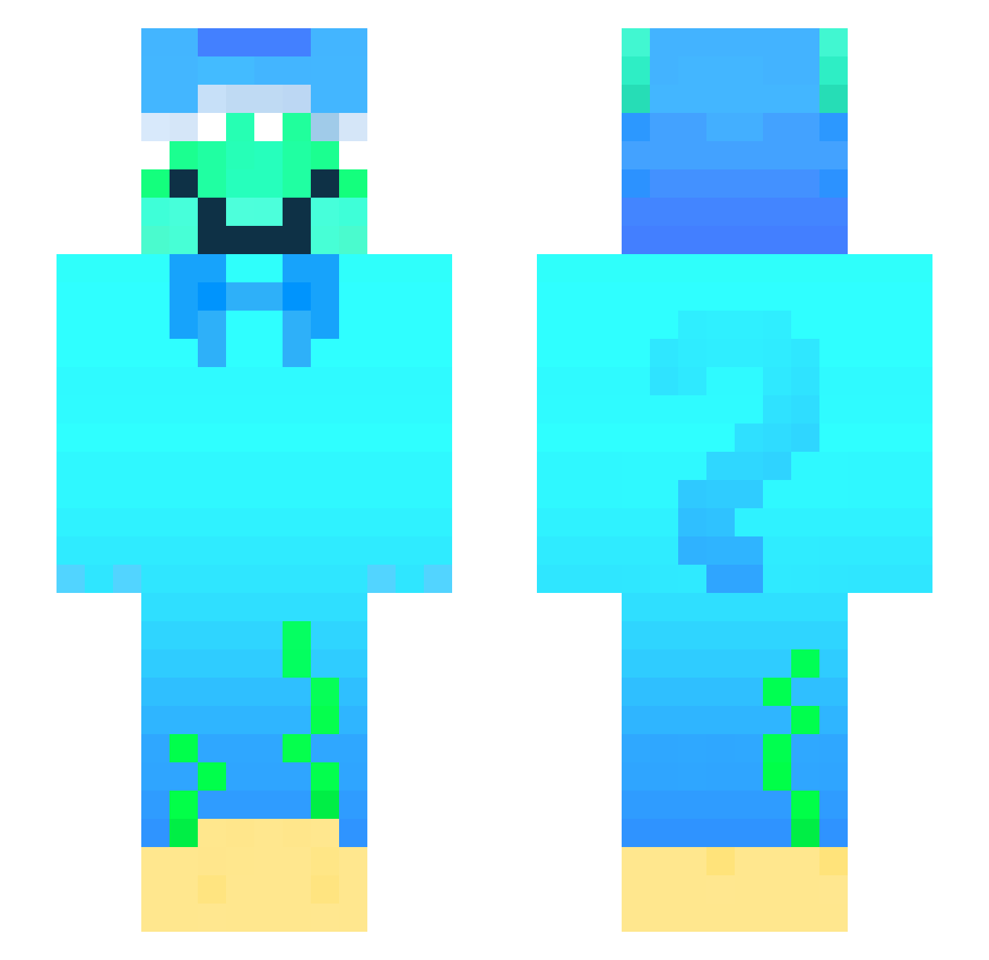 ZeYts Minecraft skin, front and back view