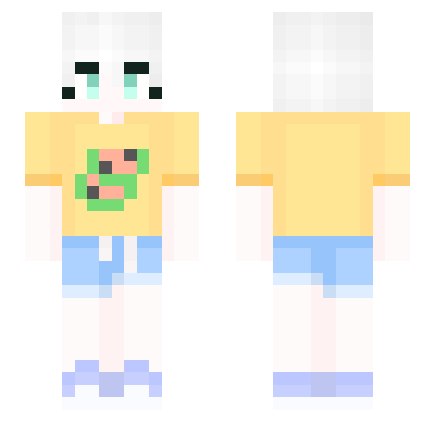 Reawakes Minecraft skin, front and back view
