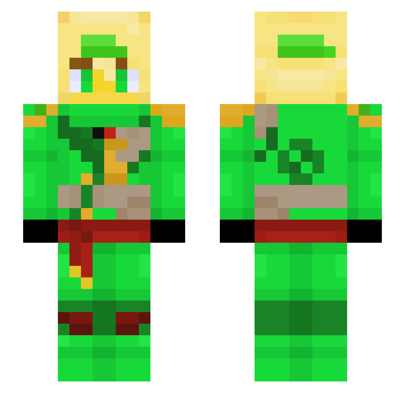 ozzyPL Minecraft skin, front and back view