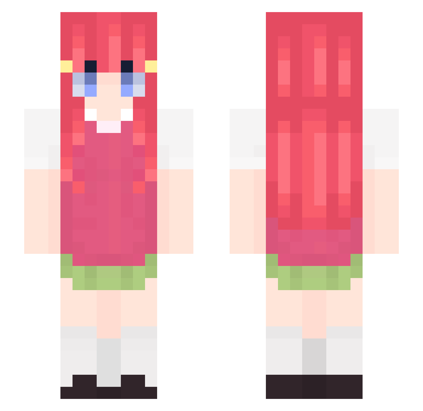 sejin970 Minecraft skin, front and back view