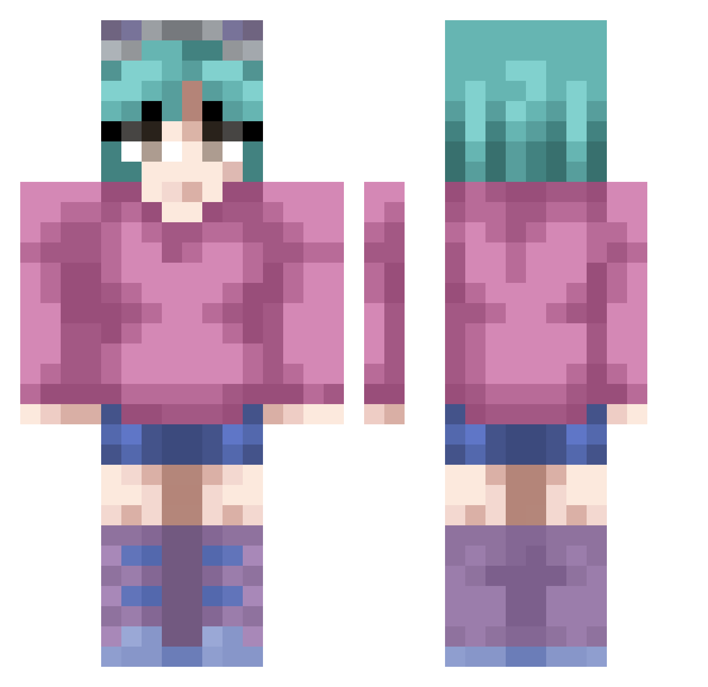 McCrash69 Minecraft skin, front and back view
