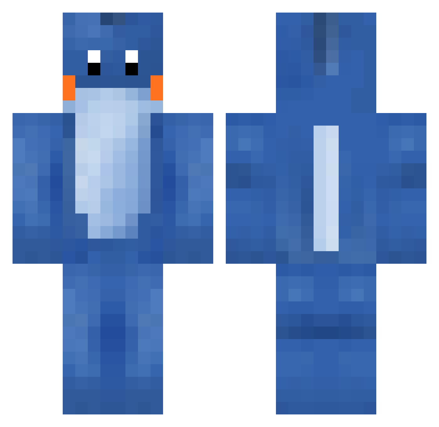 Darops Minecraft skin, front and back view