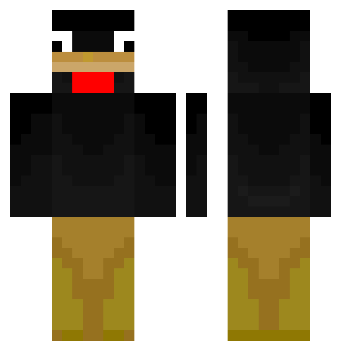 Xiao_IDK Minecraft skin, front and back view