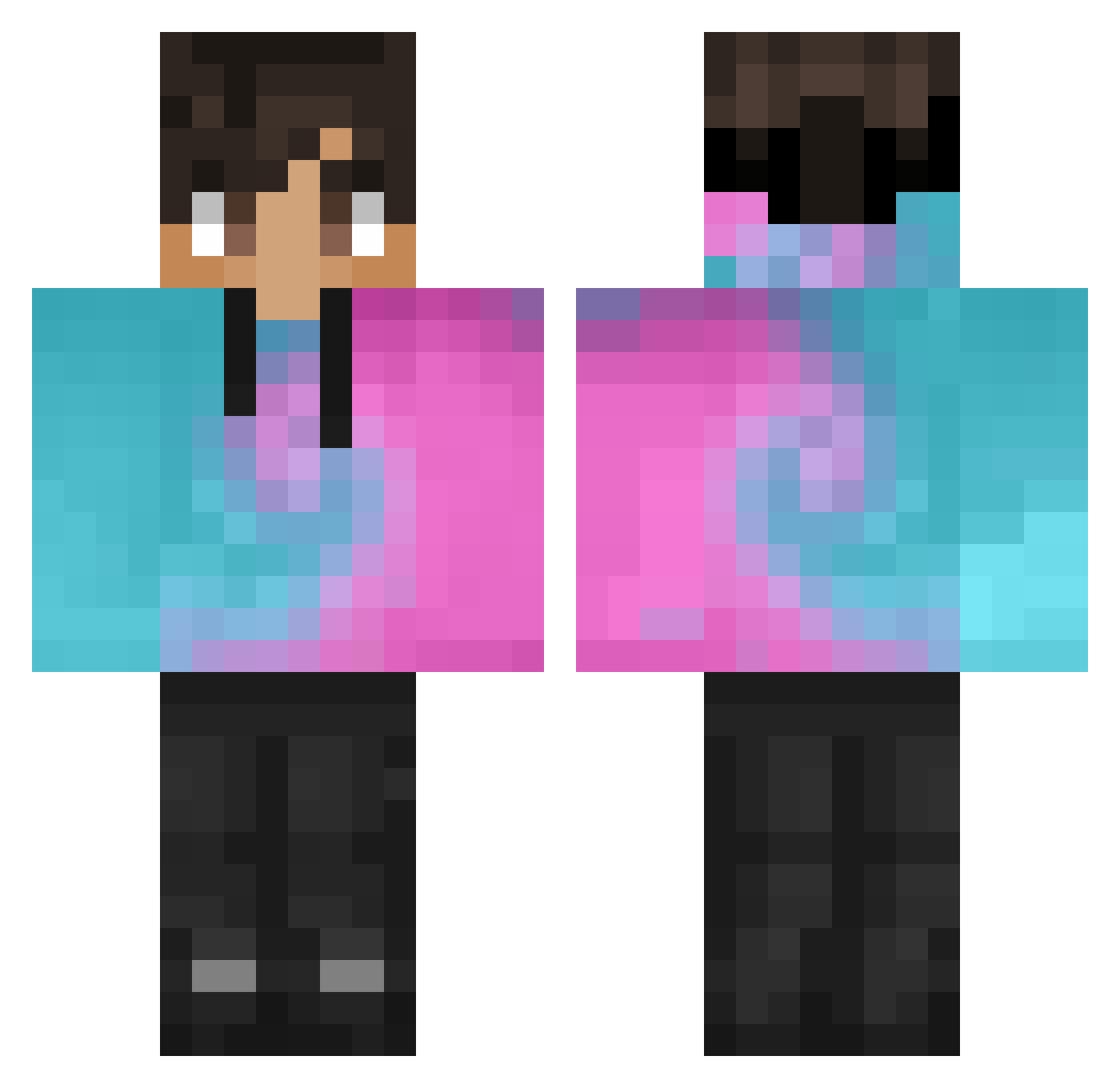 Alfoe23 Minecraft skin, front and back view