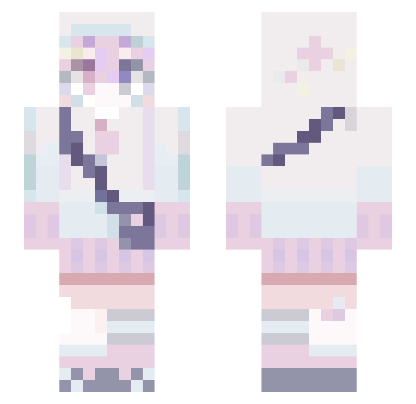 Yuyerin Minecraft skin, front and back view