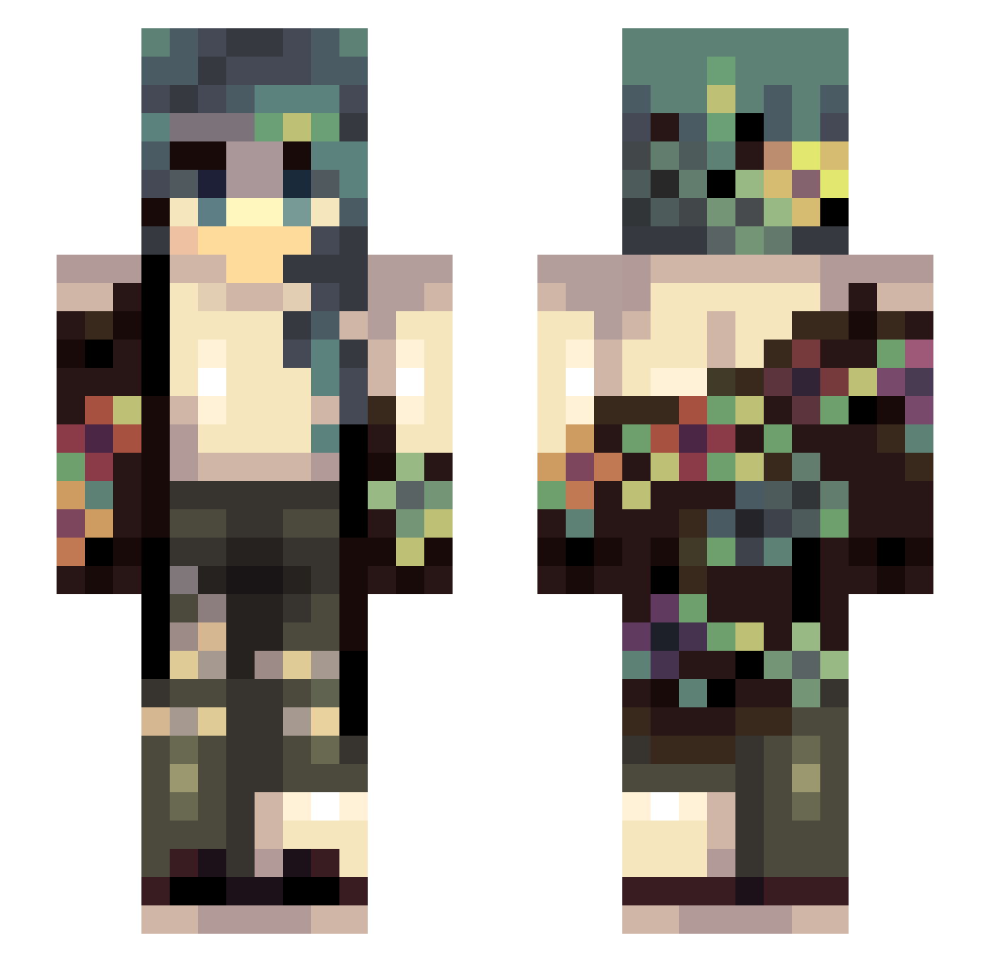 Moth_Rot Minecraft skin, front and back view