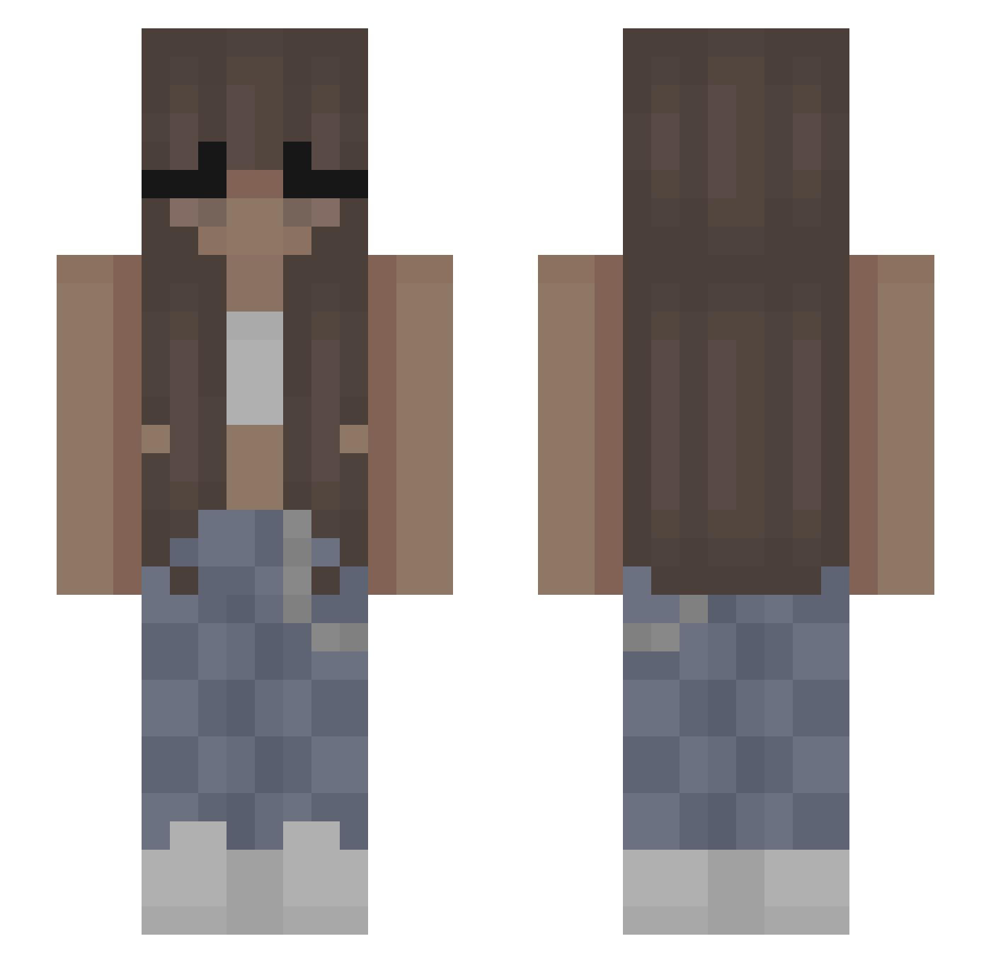 Taylx Minecraft skin, front and back view