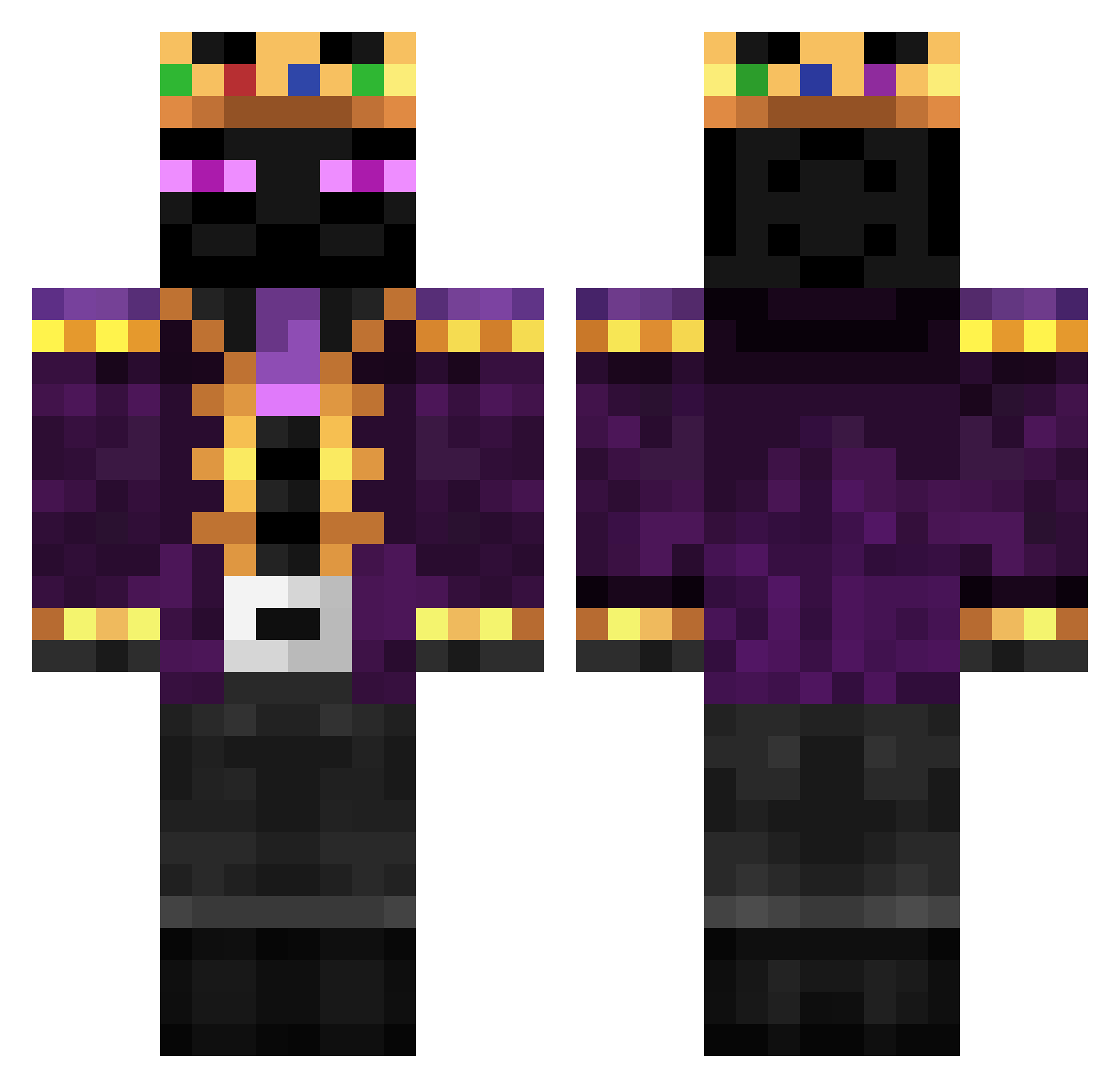 ClonedHero Minecraft skin, front and back view