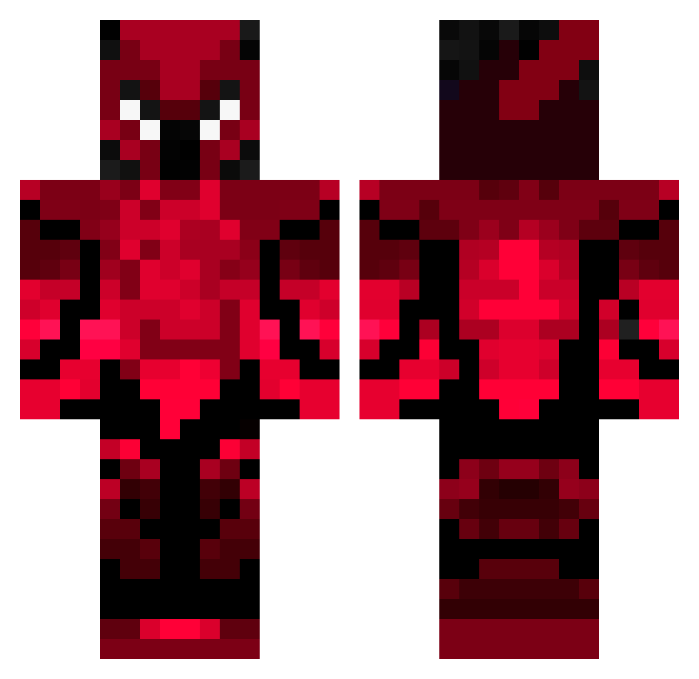 Exp3rimental Minecraft skin, front and back view