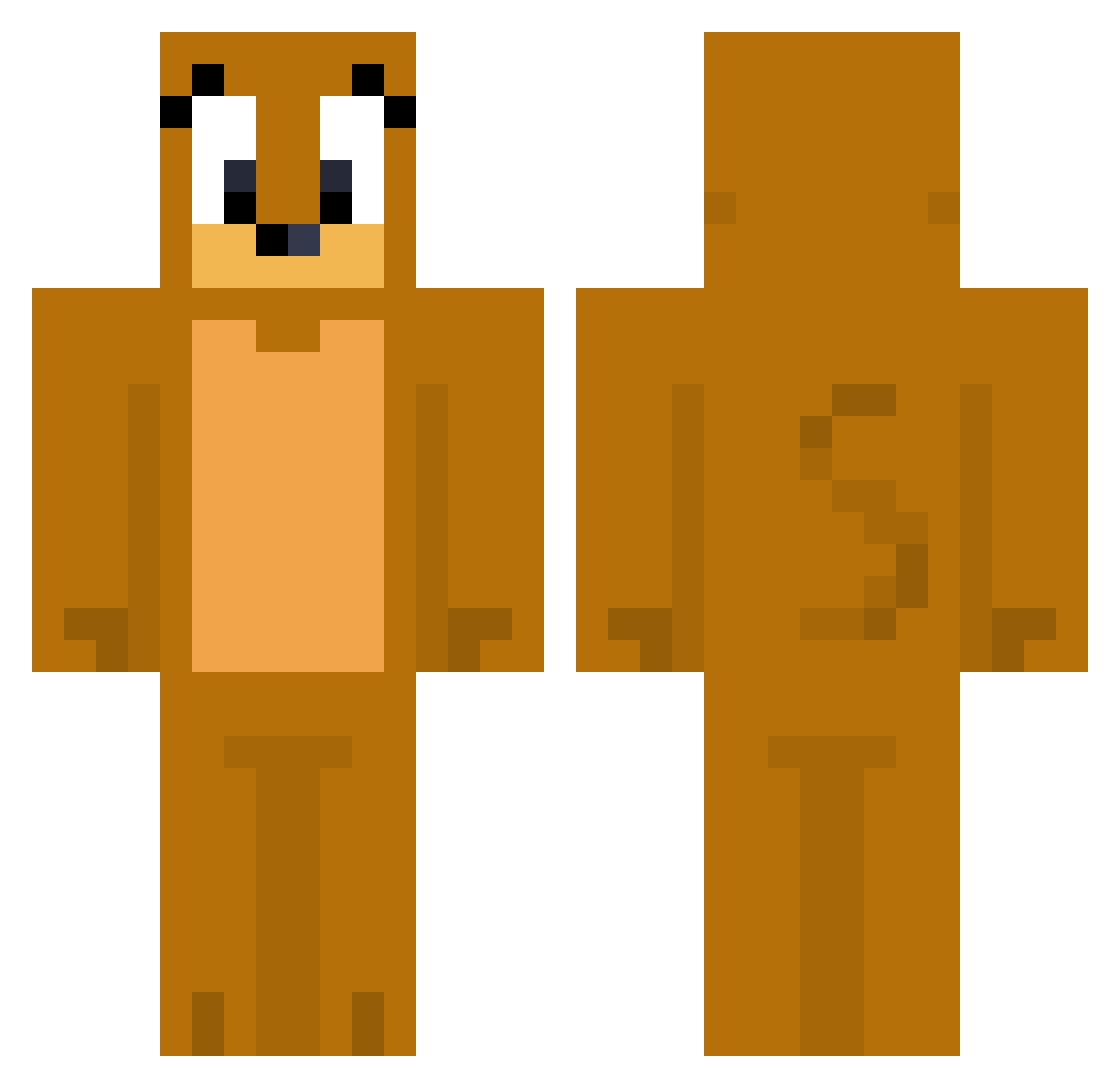 terrorify Minecraft skin, front and back view