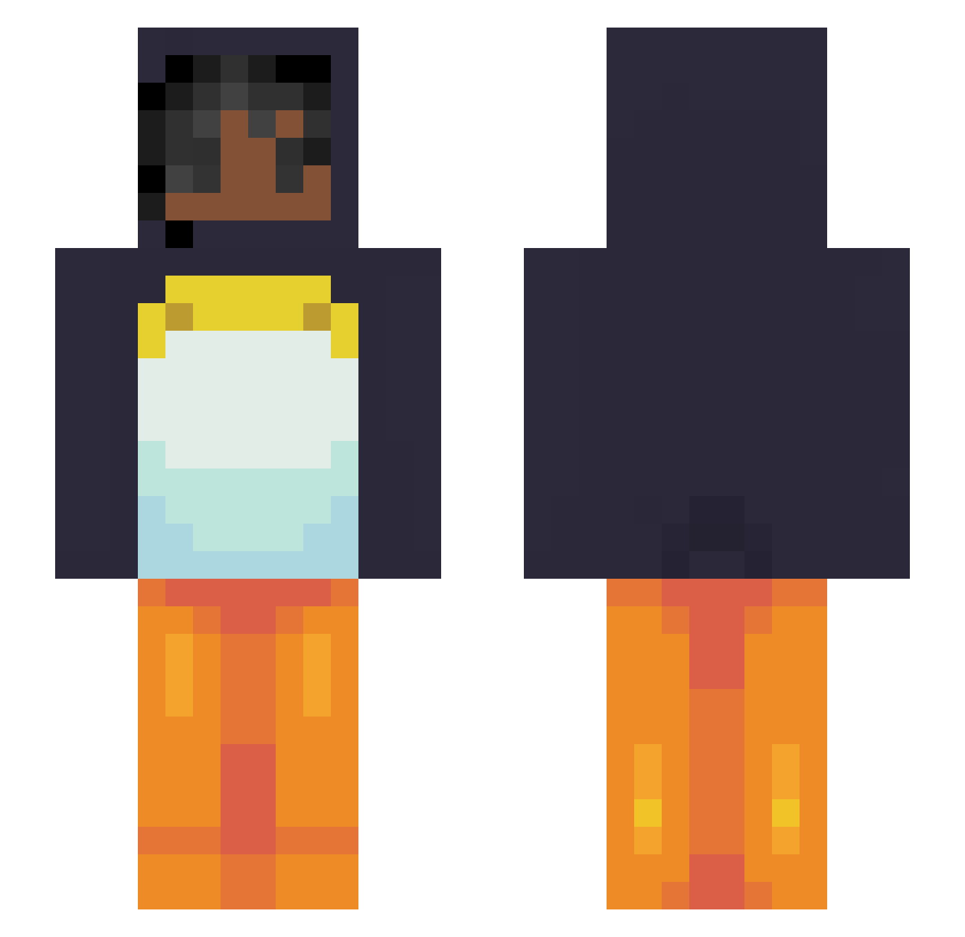 YourFace Minecraft skin, front and back view