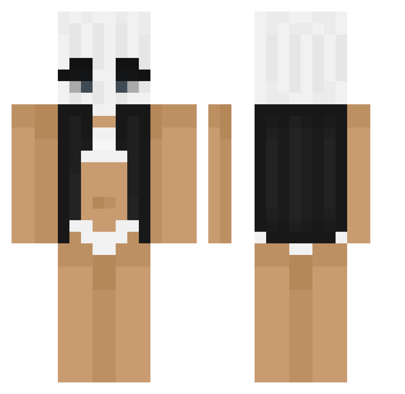 Worthlessly Minecraft skin, front and back view
