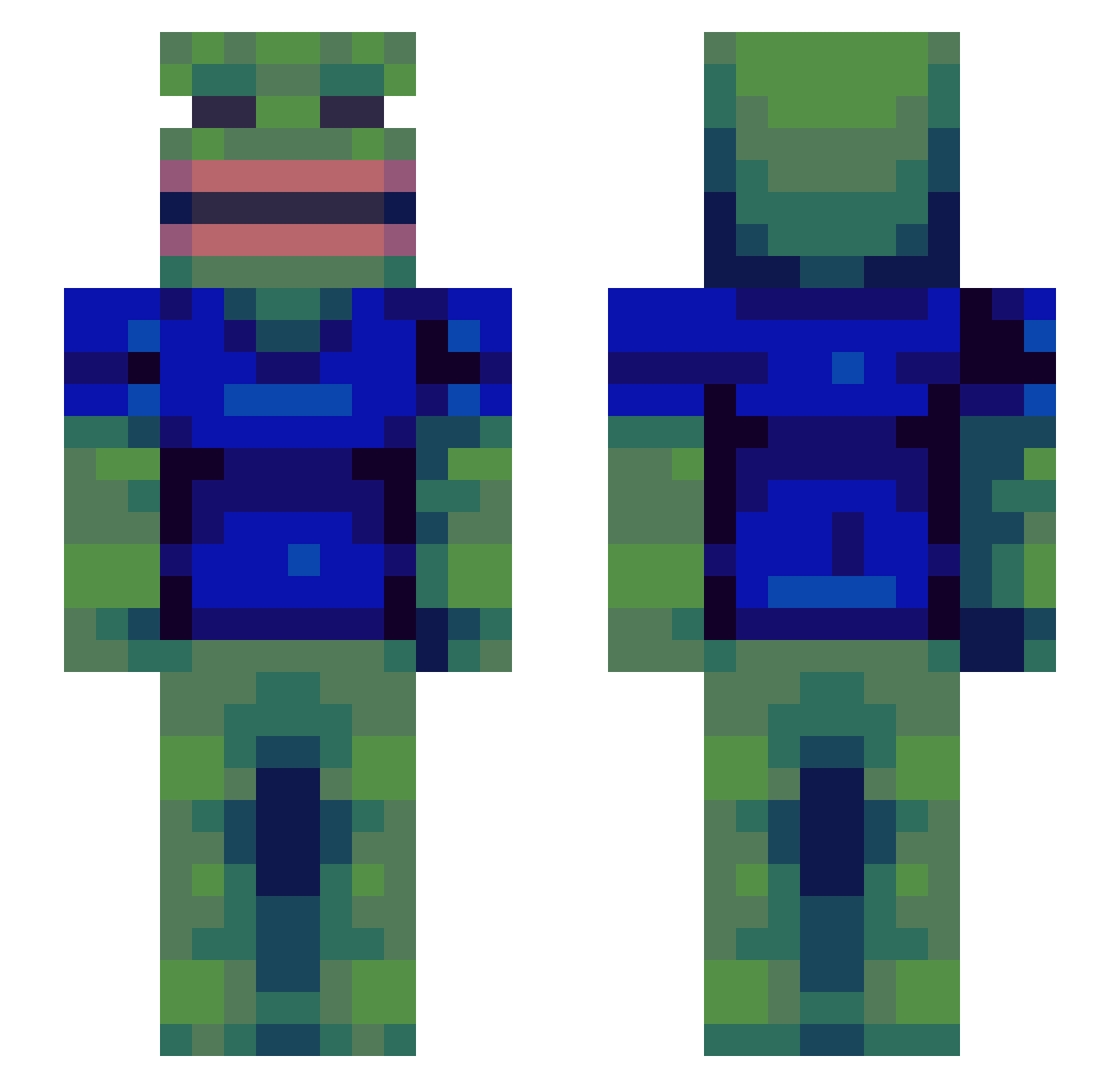rorhug Minecraft skin, front and back view