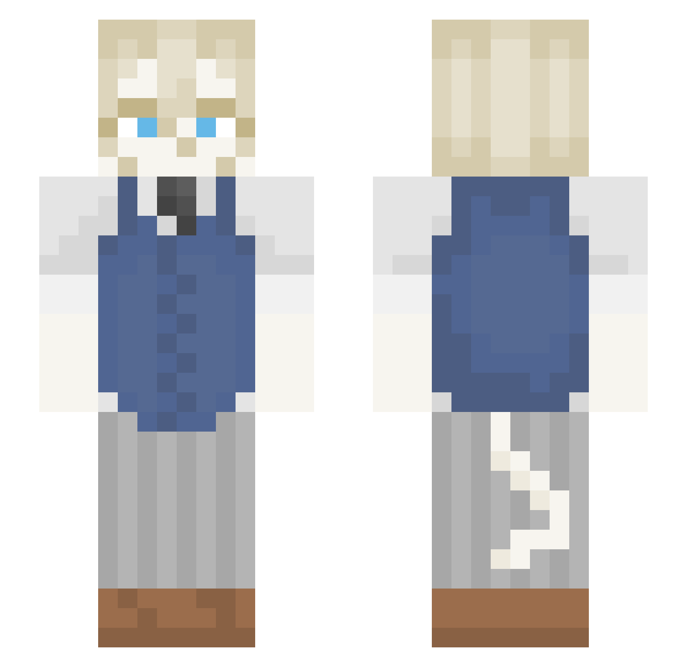 potmosher Minecraft skin, front and back view