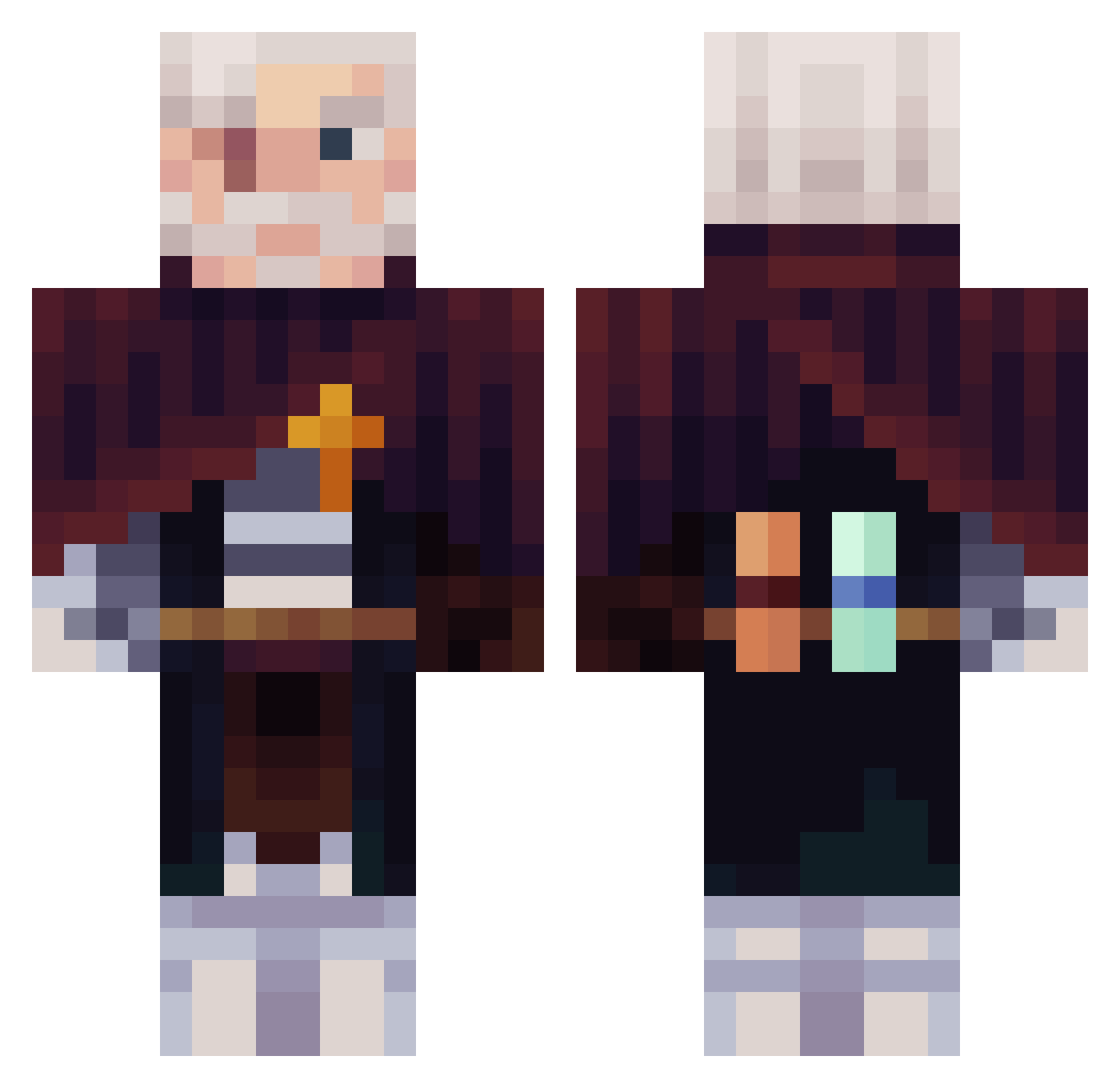 vandagey Minecraft skin, front and back view