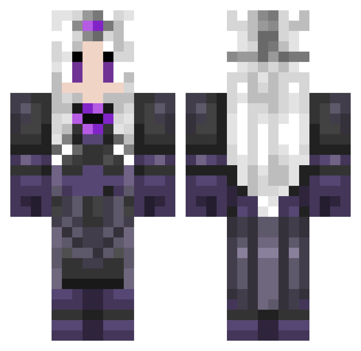 M1uz Minecraft skin, front and back view