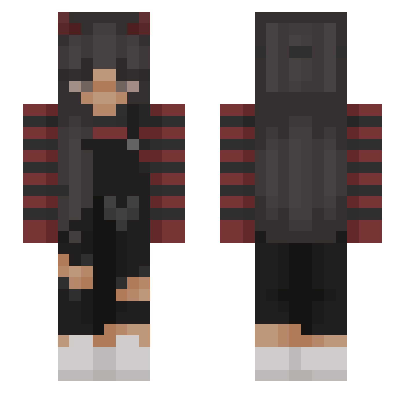 suzukanakamotox Minecraft skin, front and back view