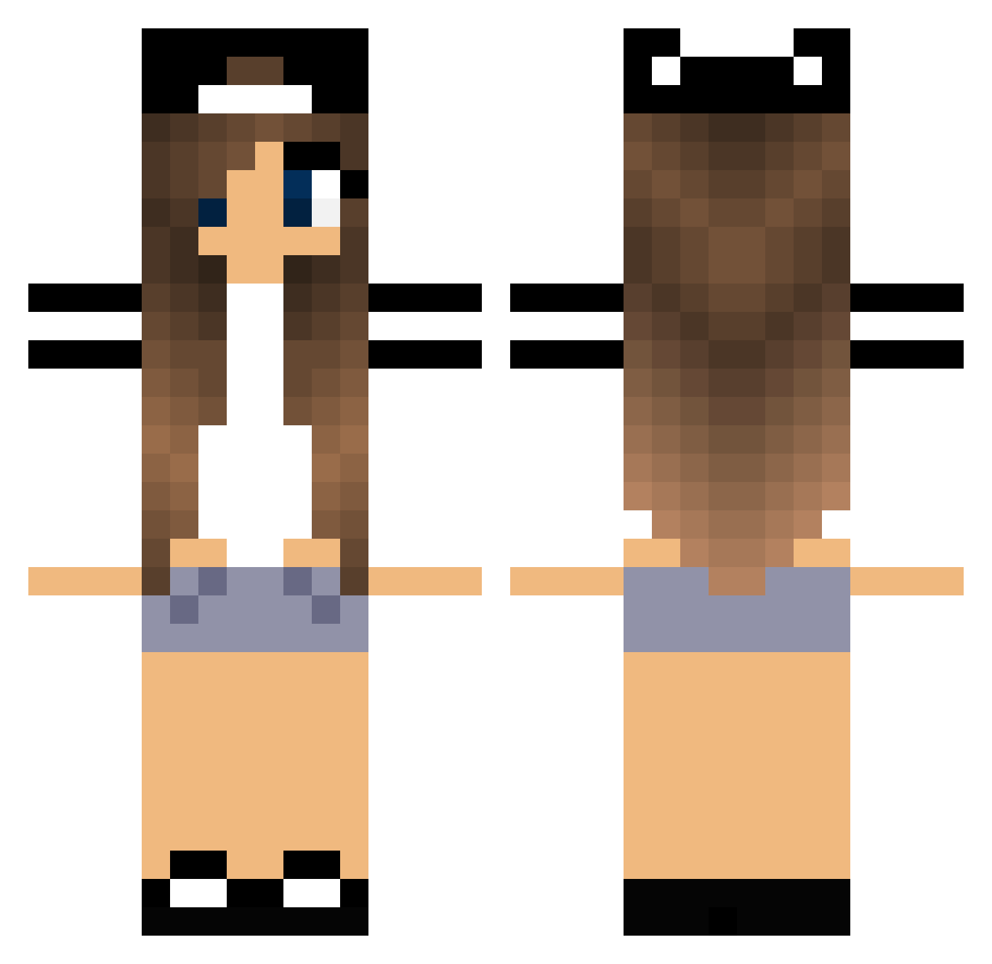zoophily Minecraft skin, front and back view
