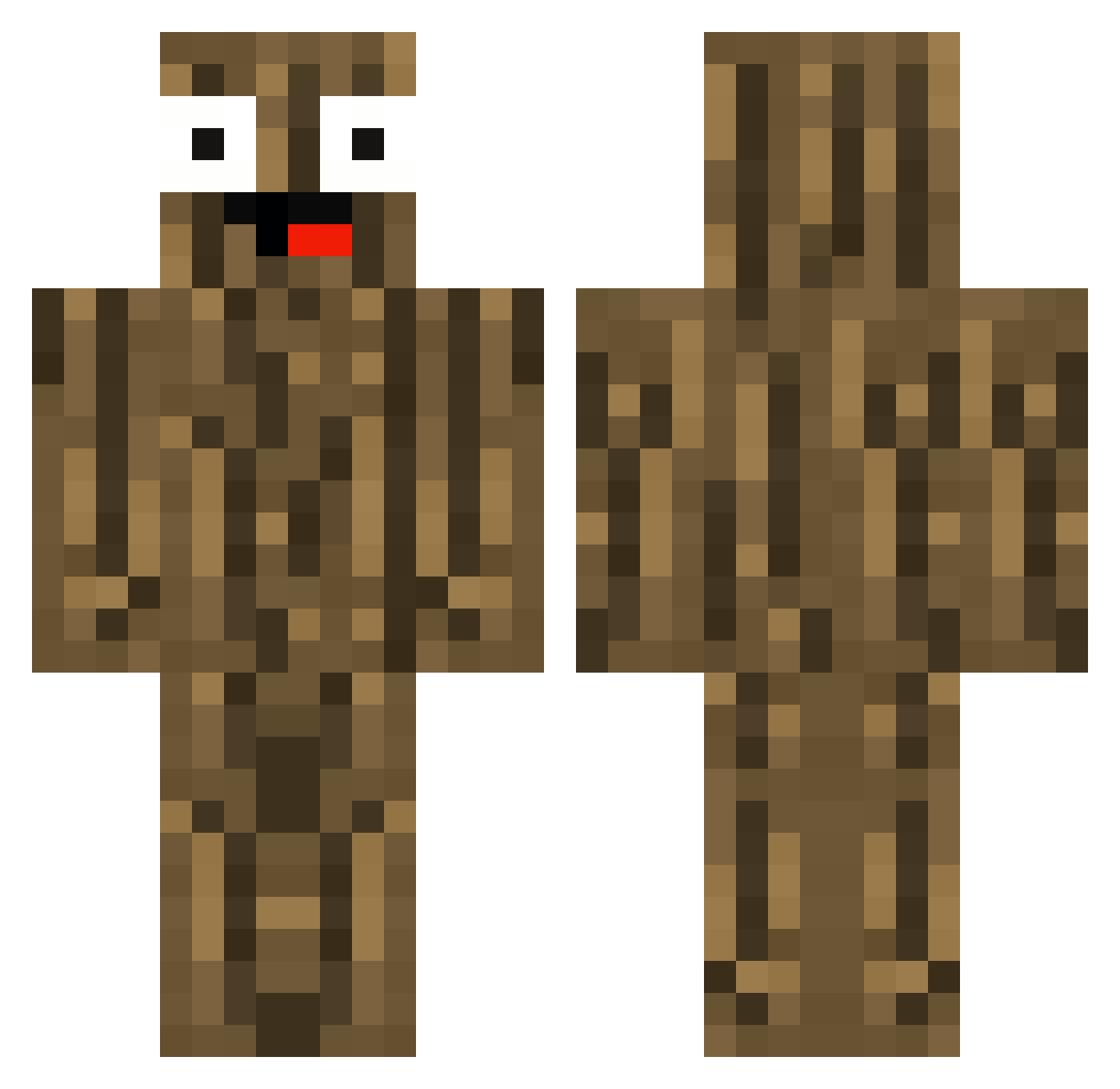 weeak Minecraft skin, front and back view