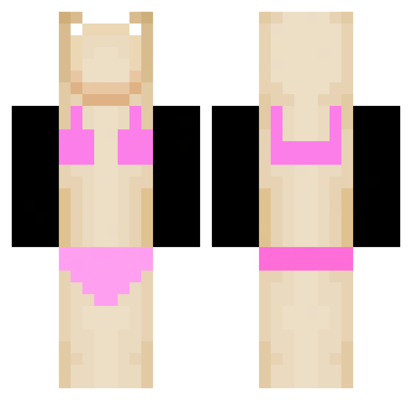 Pooh_Zux Minecraft skin, front and back view