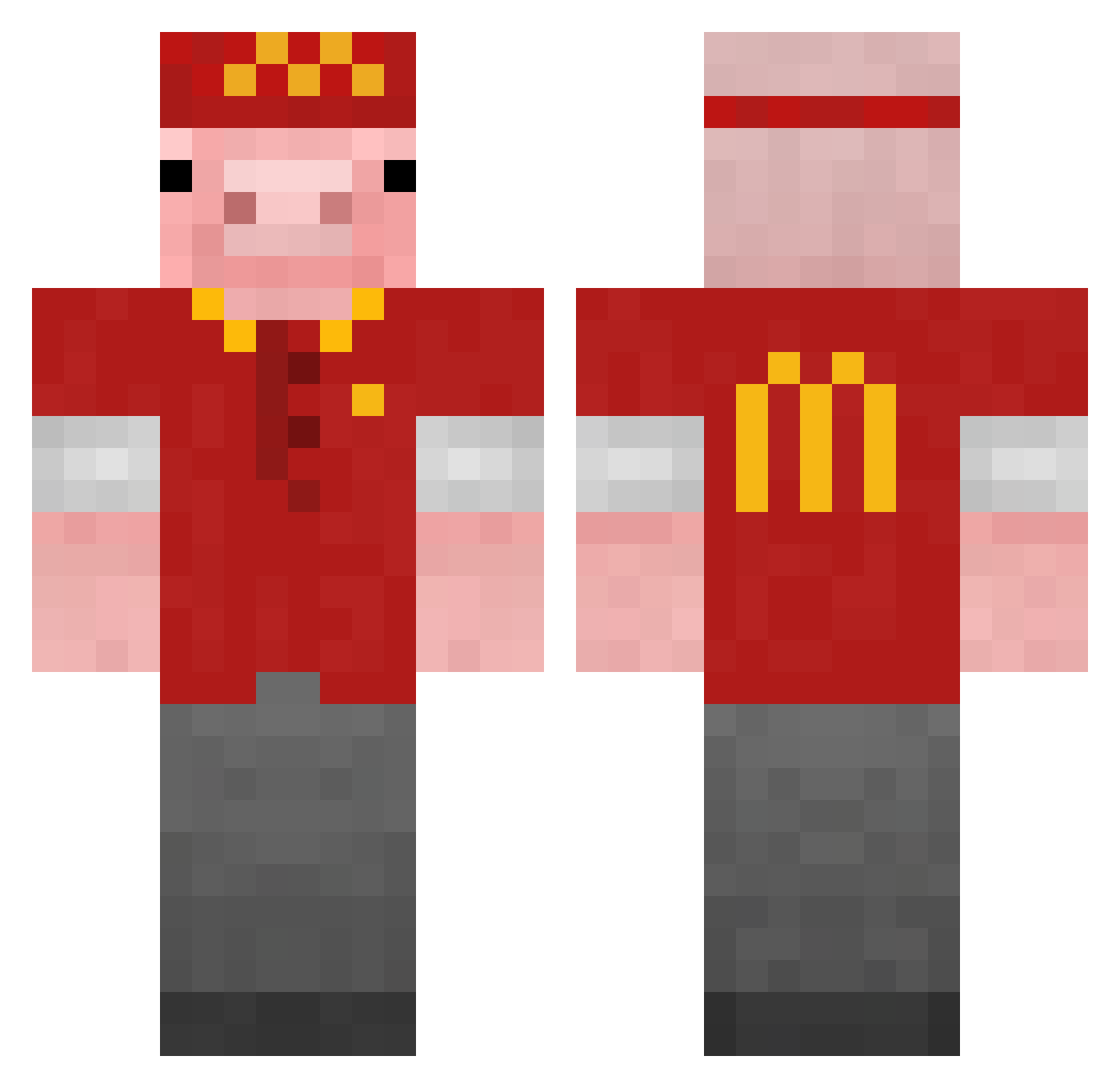 Fallsrr Minecraft skin, front and back view