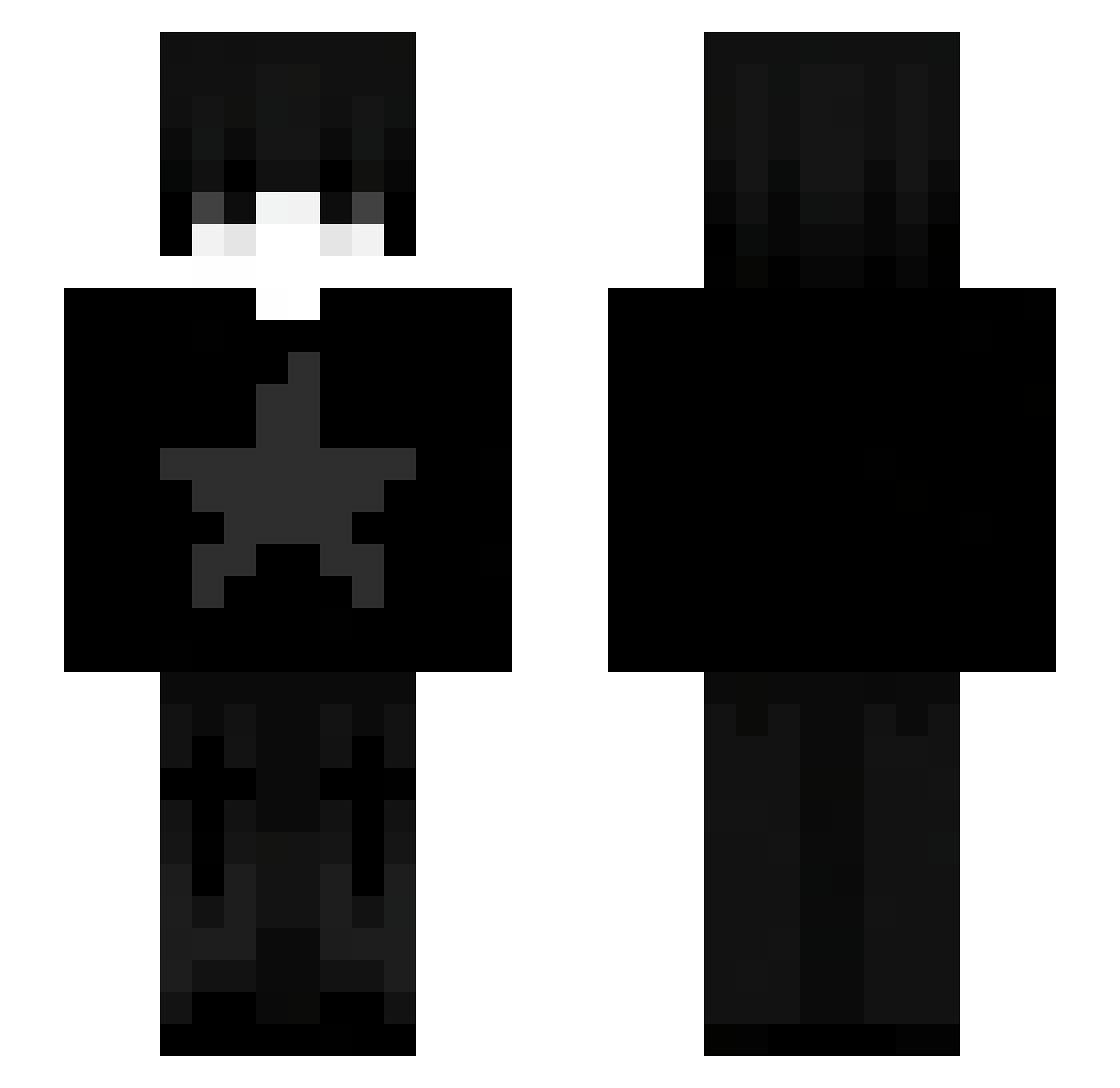 sadnboujee Minecraft skin, front and back view