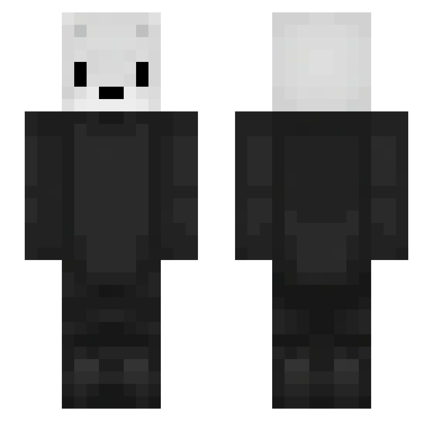 Memdo Minecraft skin, front and back view