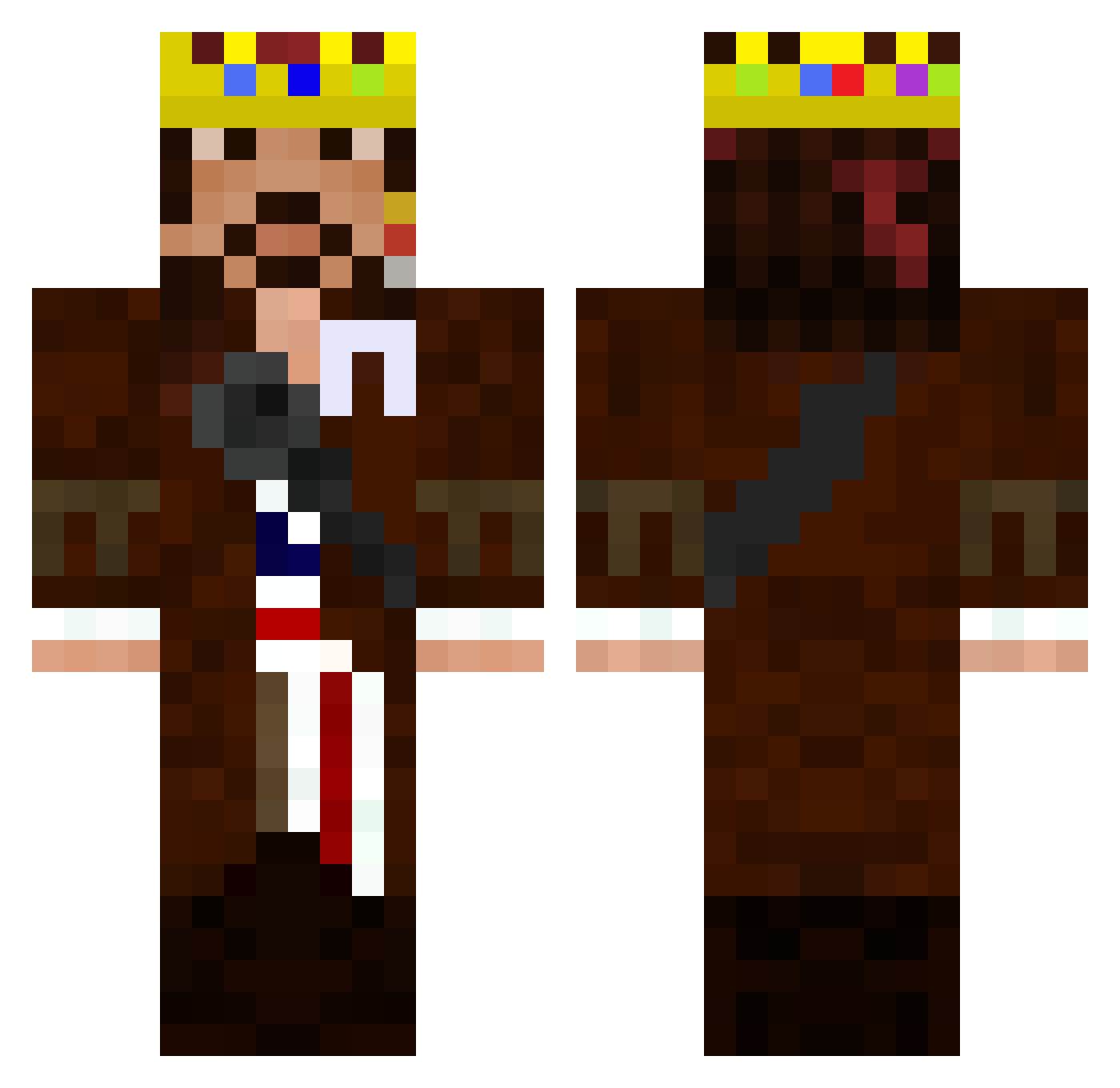 Pierite Minecraft skin, front and back view