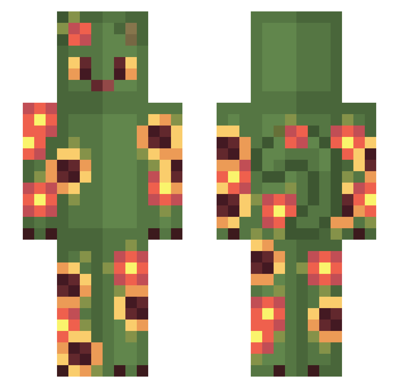 oloctopu Minecraft skin, front and back view