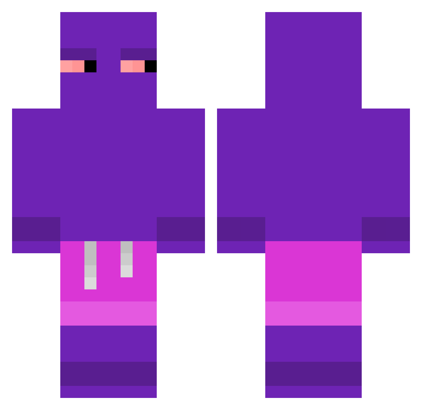BellyRubs67 Minecraft skin, front and back view
