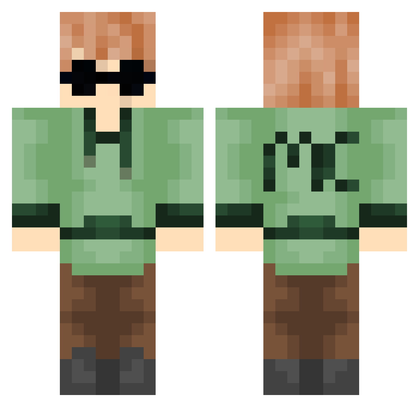 MiniCrft Minecraft skin, front and back view