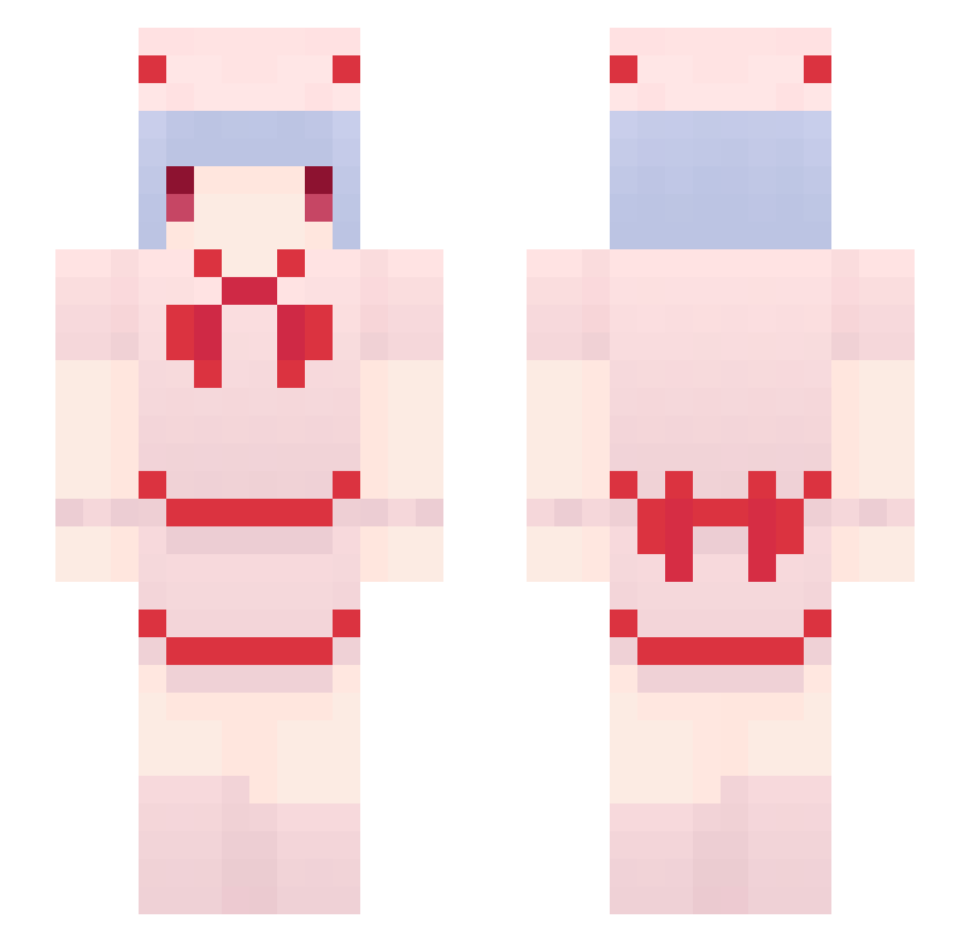 Wawaswewa Minecraft skin, front and back view