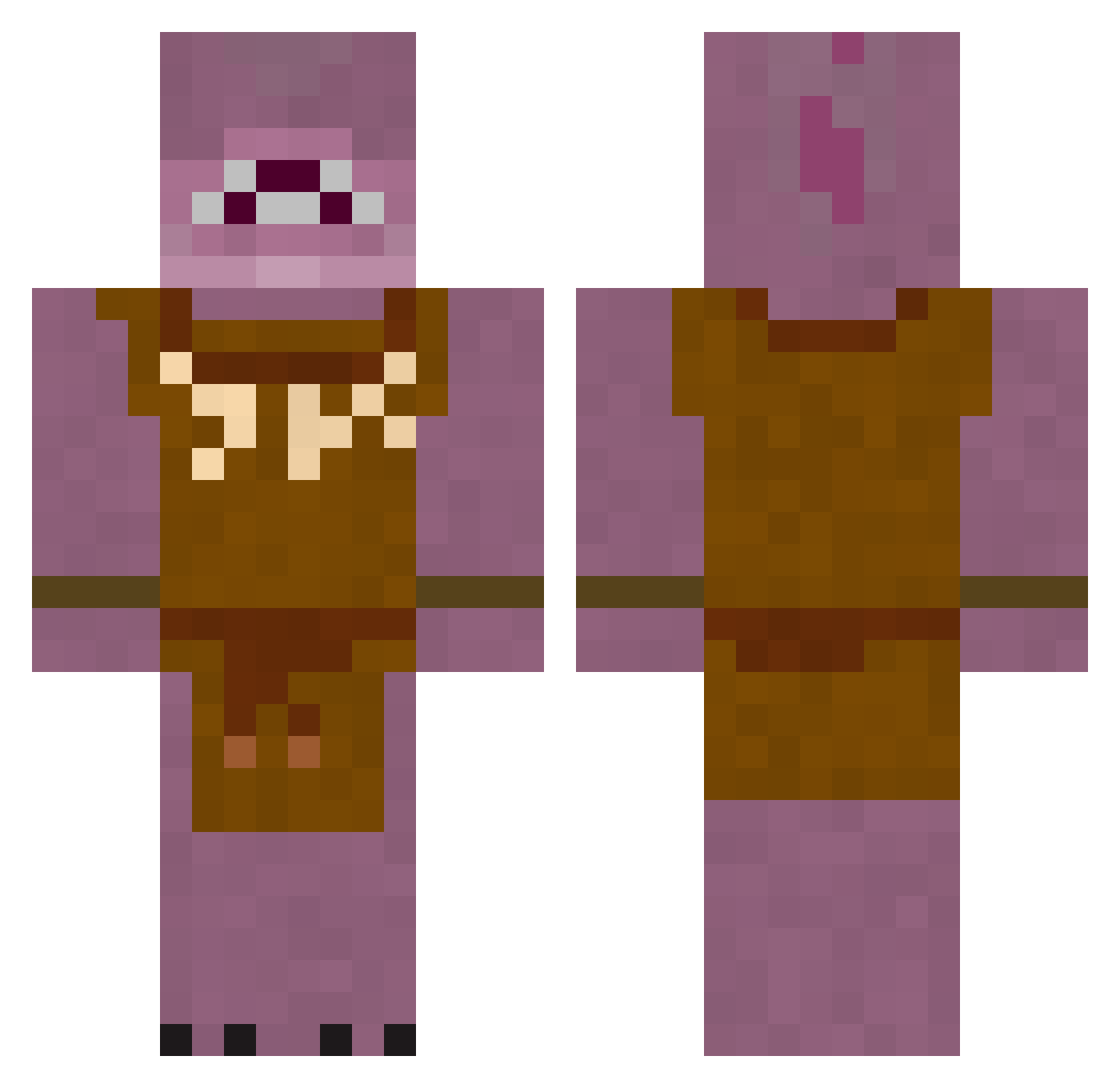 Monchdat Minecraft skin, front and back view