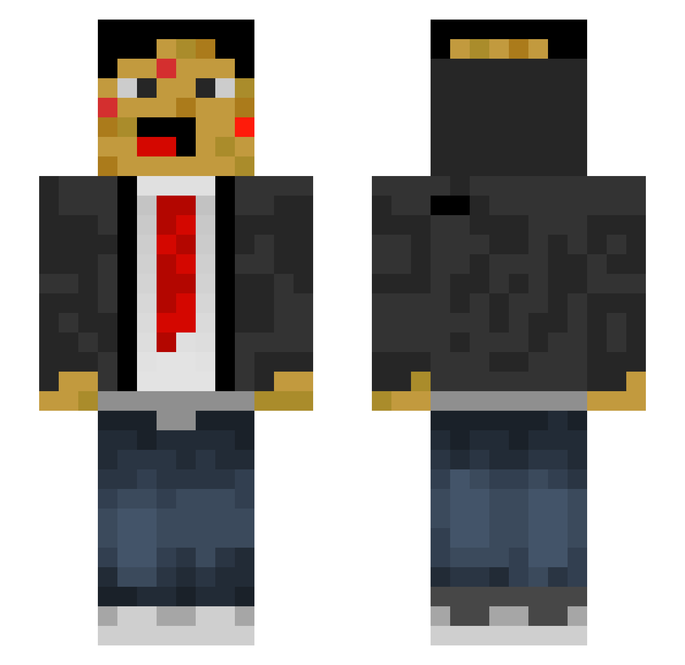 TheMrPizza Minecraft skin, front and back view