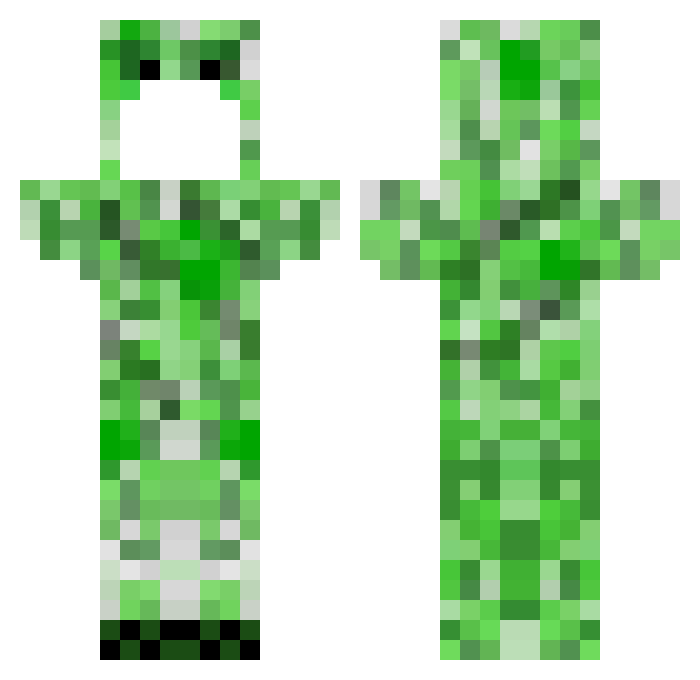 SwayzeClean Minecraft skin, front and back view
