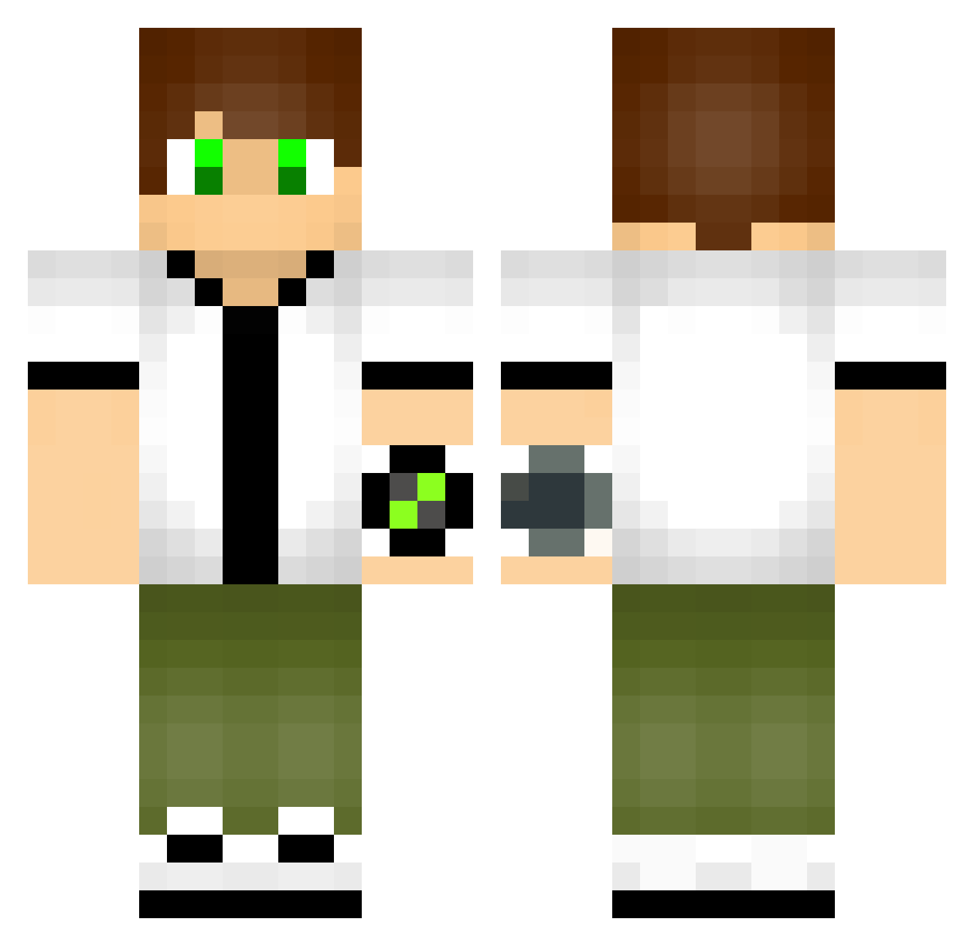 Ragen122 Minecraft skin, front and back view