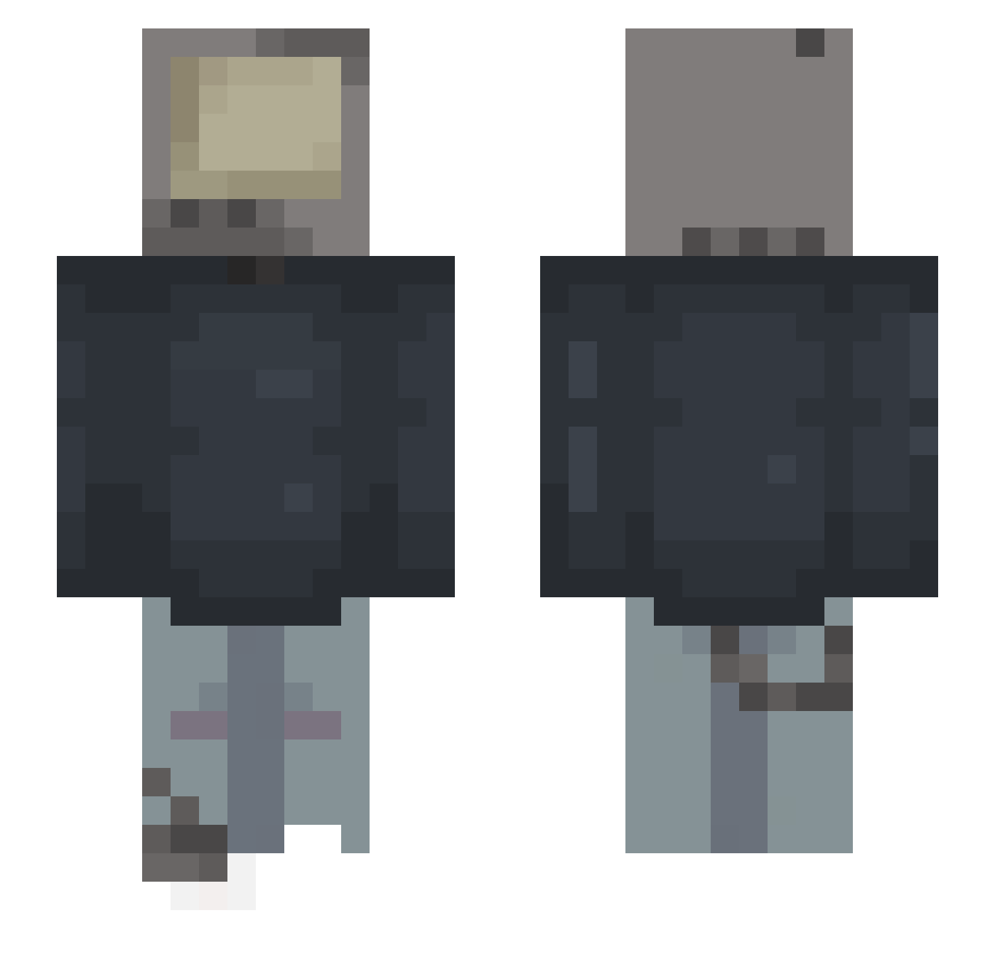 OuterWild Minecraft skin, front and back view