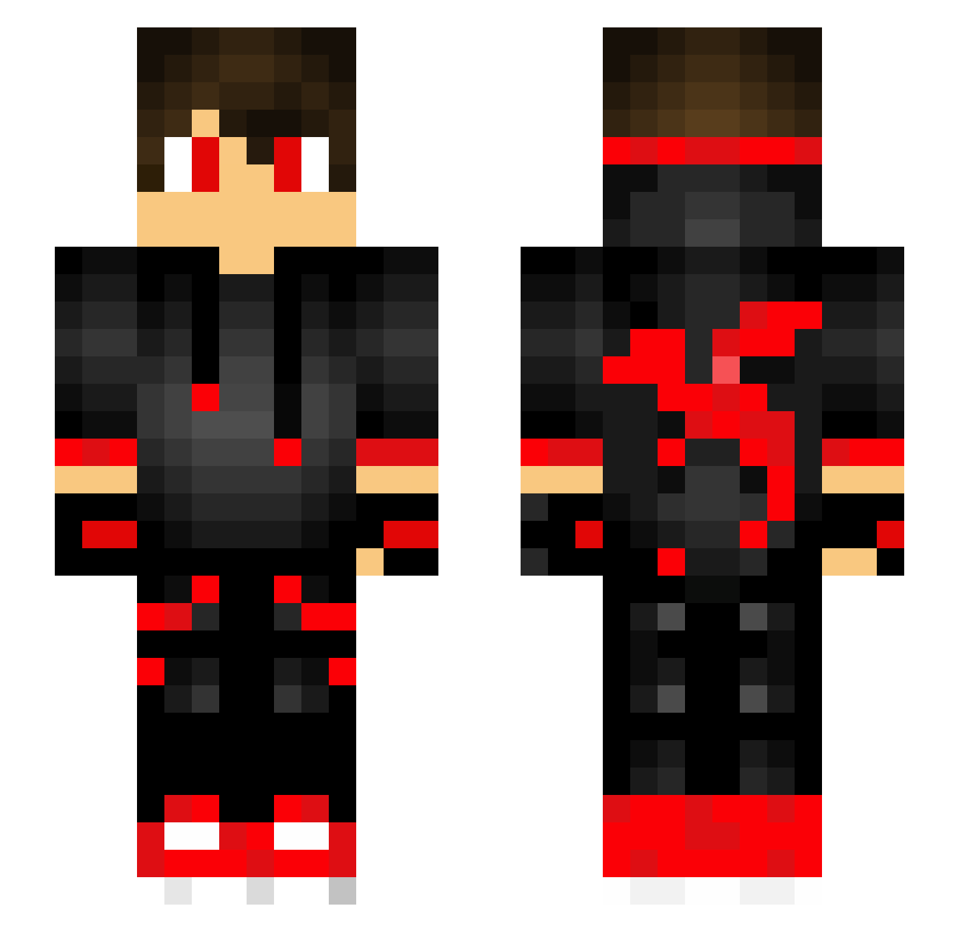 Clickbond Minecraft skin, front and back view