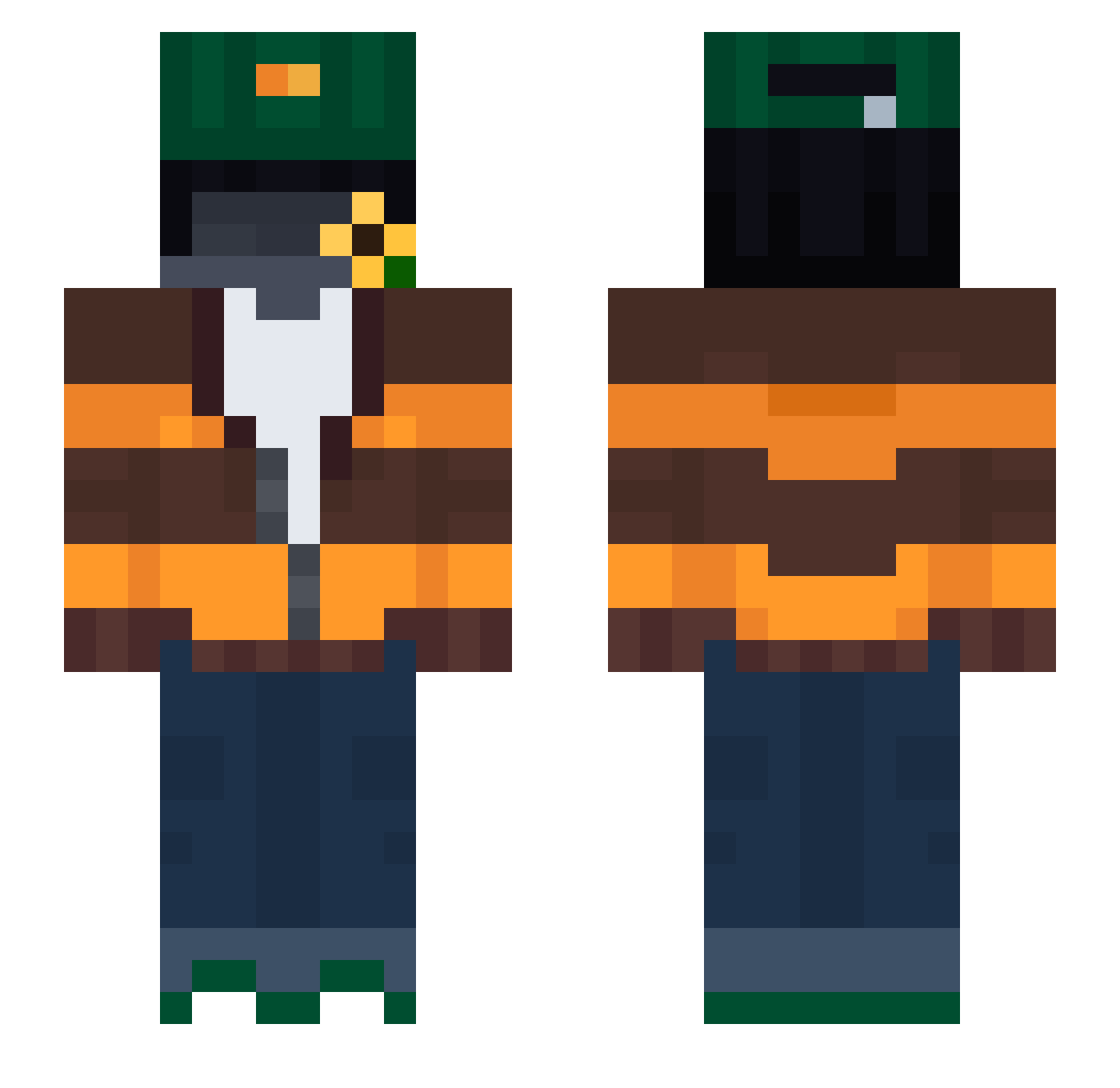Farneko Minecraft skin, front and back view