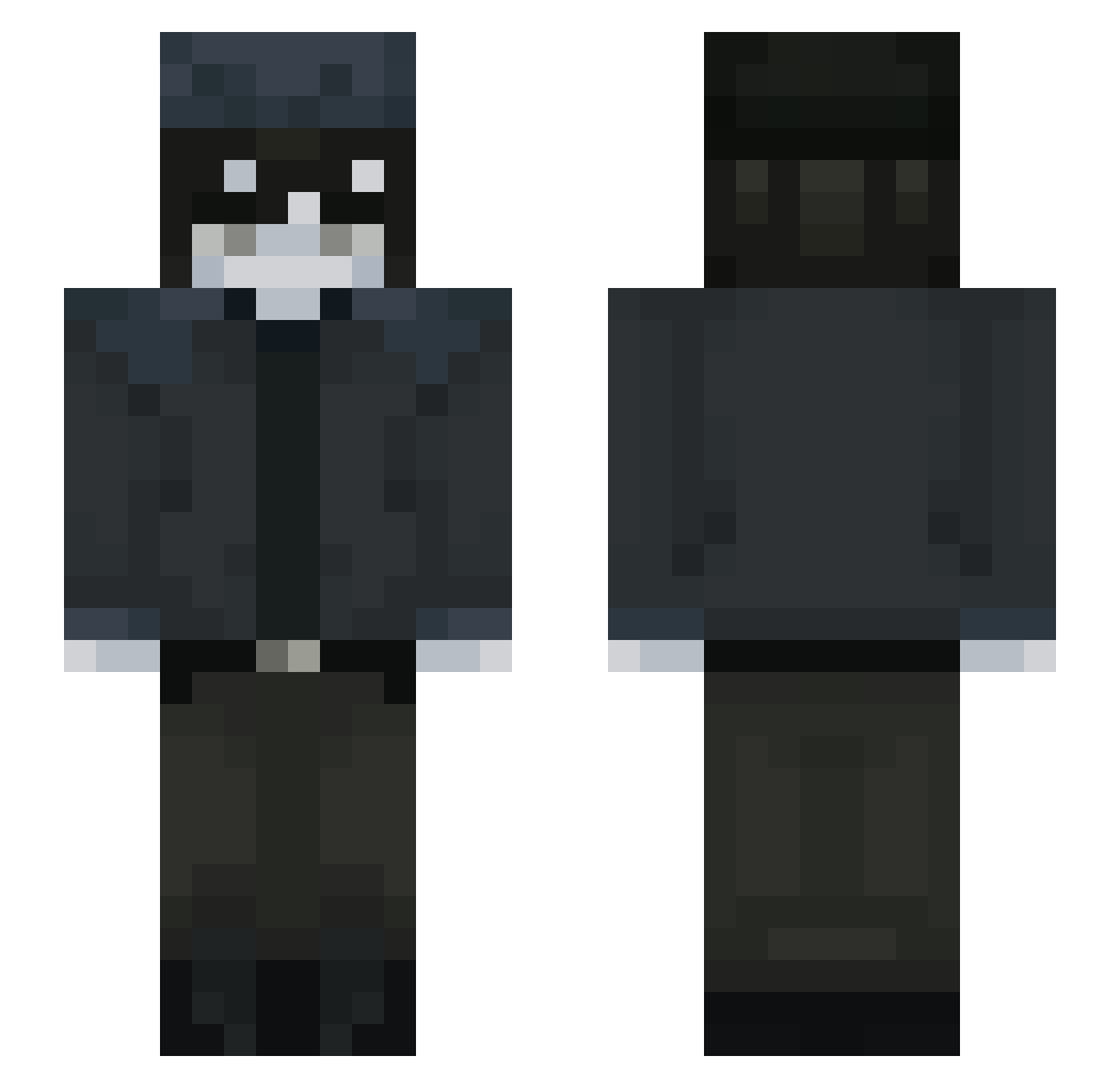 Kinged Minecraft skin, front and back view