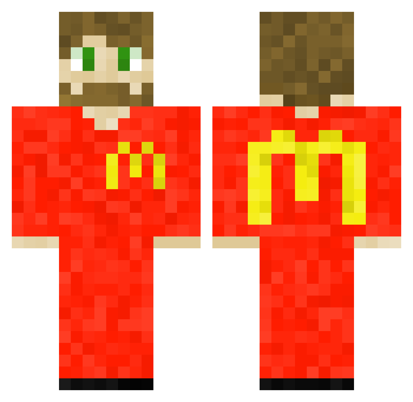 yonyoyothebest Minecraft skin, front and back view